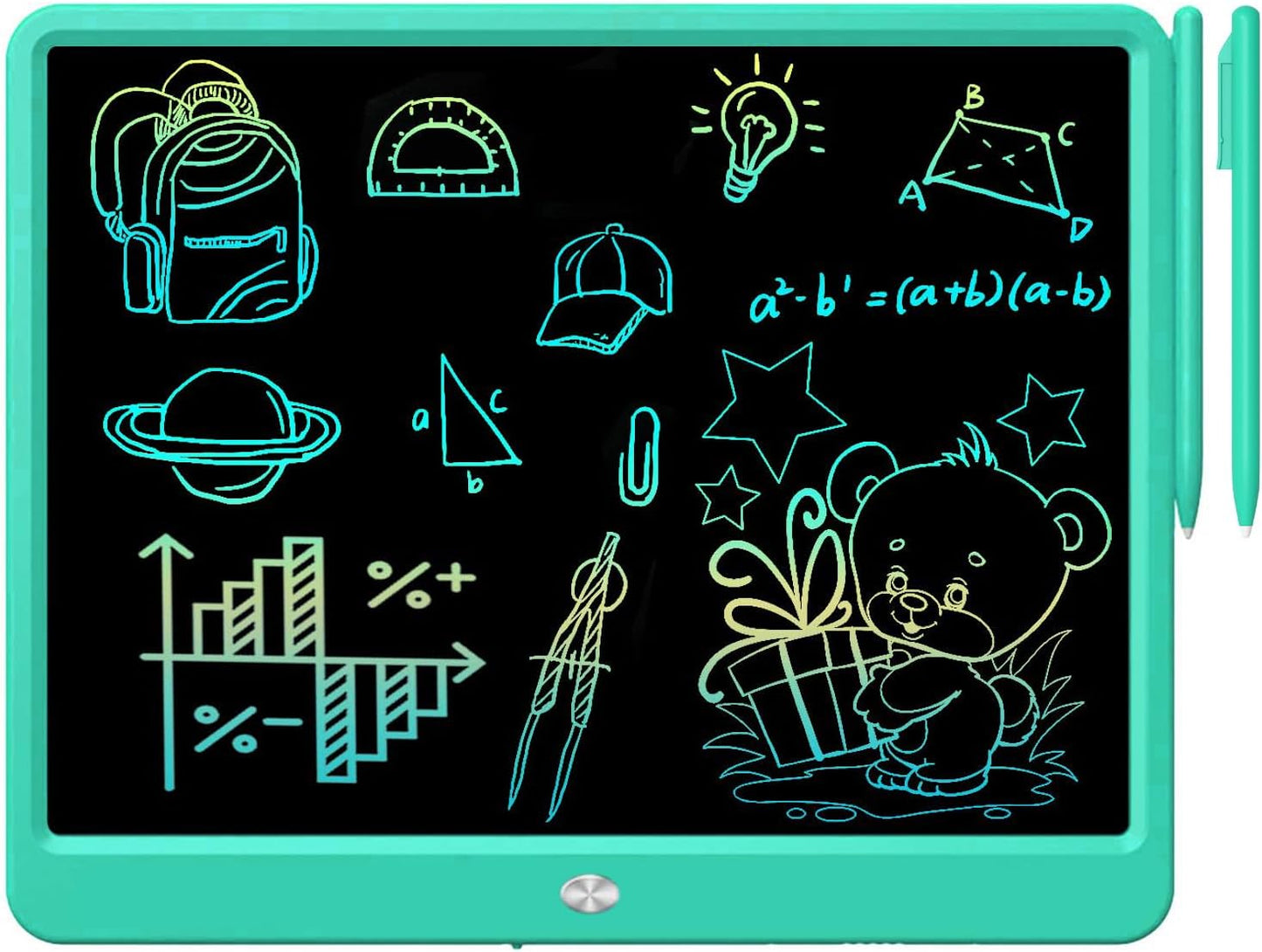 FLUESTON LCD Writing Tablet, Doodle Board Toys Gifts for 3-8 Year Old Girls Boys, 10 Inch Colorful Electronic Board Drawing Pad for Kids, Gifts for Toddler Educational Learning Travel Birthday, Blue