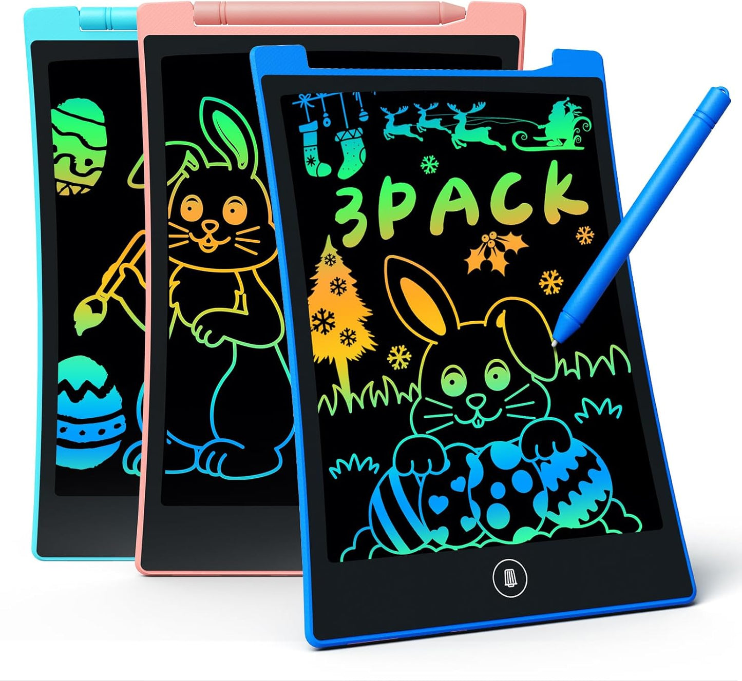 KOKODI Kids Toys 2 Pack LCD Writing Tablet, Colorful Toddler Drawing Pad Doodle Board Erasable, Educational Learning Toys Birthday Gifts for Boys Girls Age 3 4 5 6 7 8 (Blue & Pink)