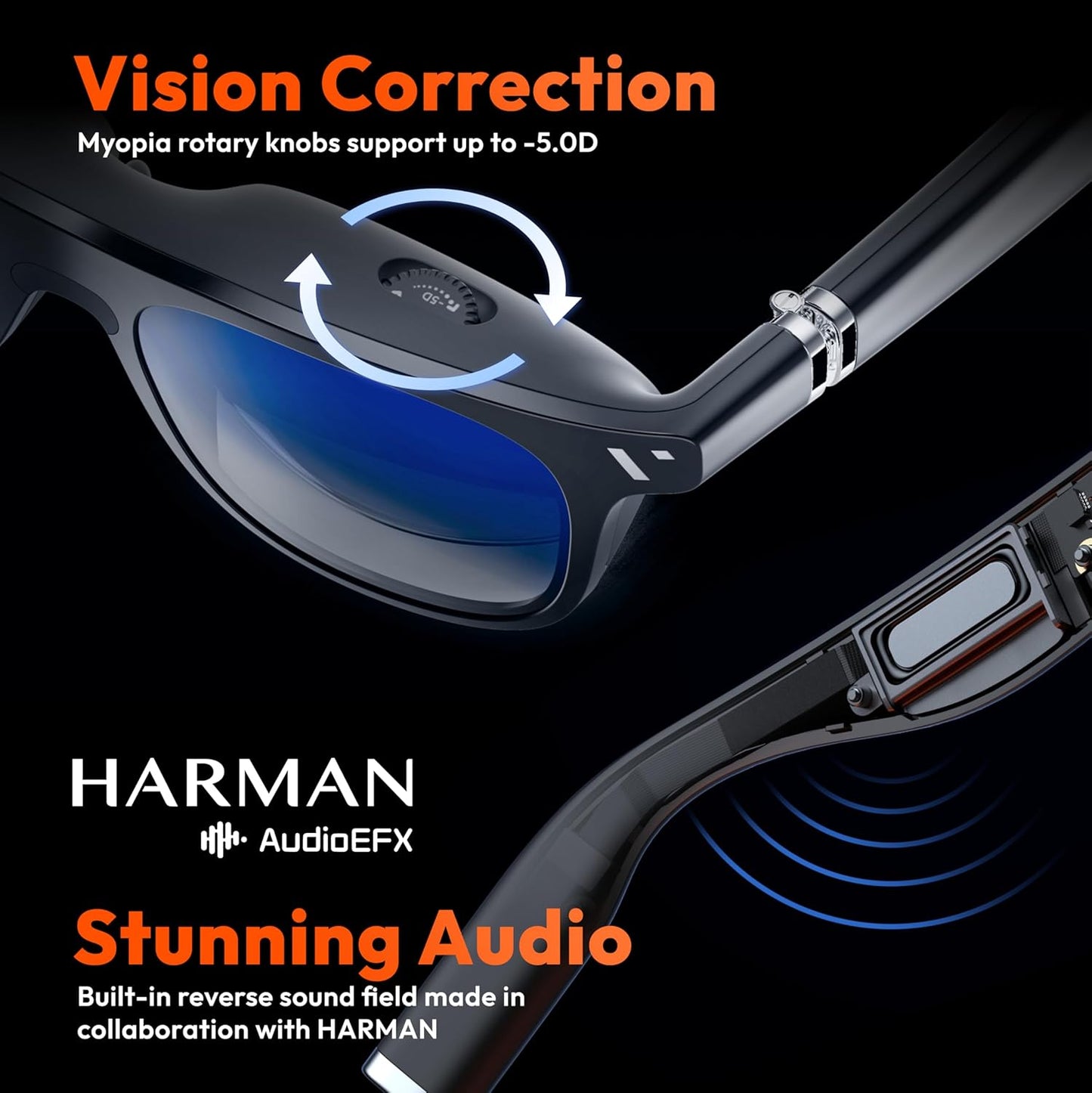 VITURE One Lite XR Glasses, 120" Full HD, Harman Sound, AR Glasses fits iPhone 16/15 (Spatial Video Supported), Steam Deck/ROG Ally/Gaming Consoles/PC/Android, Myopia Adjustments