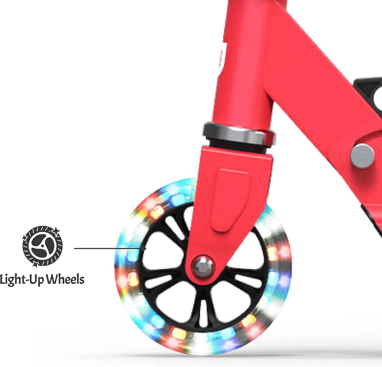 Jetson 2-Wheel Light-Up Kick Scooter, Light Up Deck and Wheels, Height Adjustable Handlebar, Rear Brake, Easy-Folding Mechanism, 4 or 6 inch wheels
