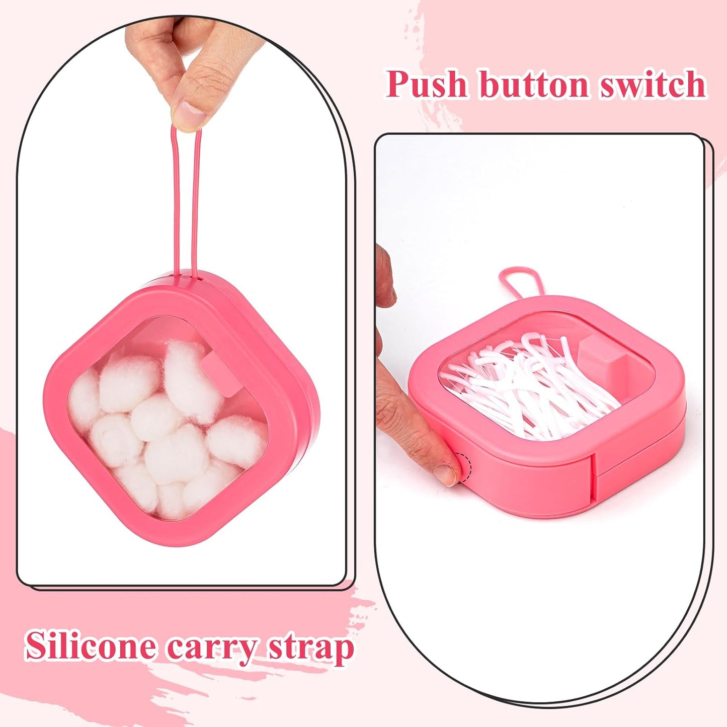 Kathfly 4 Pcs White Hair Tie Organizer Portable Hair Accessory Storage Containers Stackable Hair Tie Bobby Pin Holder Home Cotton Swab Dispenser Hair Accessories Jewelry Organizer Box
