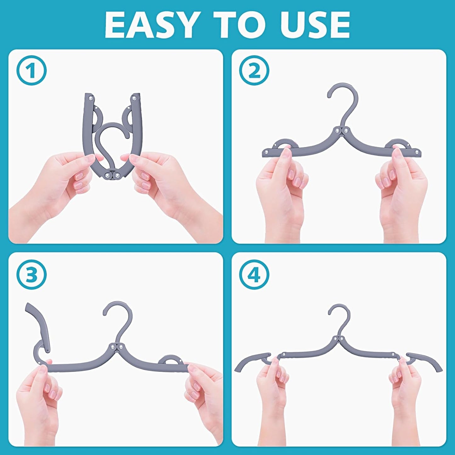 30 Pcs Travel Hangers Portable Foldable Travel Hanger Organizer, Plastic Travel Accessories Essentials Clothes Drying Rack Folding Hangers for Traveling Camping Flying RV Cruises Suitcase, Black