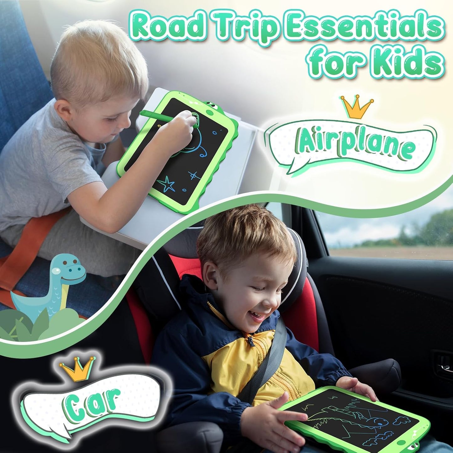 LCD Writing Tablet for Kids Toys 8.5" Toddler Toys Learning Drawing Board Dinosaur Toys for 3 4 5 6 7 Year Old Boys Girls Birthday Gifts Idea Light Doodle Pad Christmas Stocking Stuffers for Kids