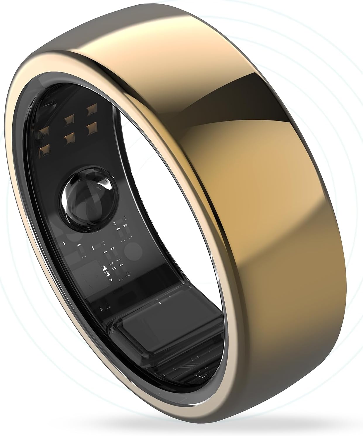 Aabo AI Smart Ring for Men & Women | Fitness Tracking - 32 Modes | Sleep & Stress Monitoring | Titanium Ring | No App Subscription | IP68 Water Resistant | Upto 7-Day Battery Life |Black, Size 11