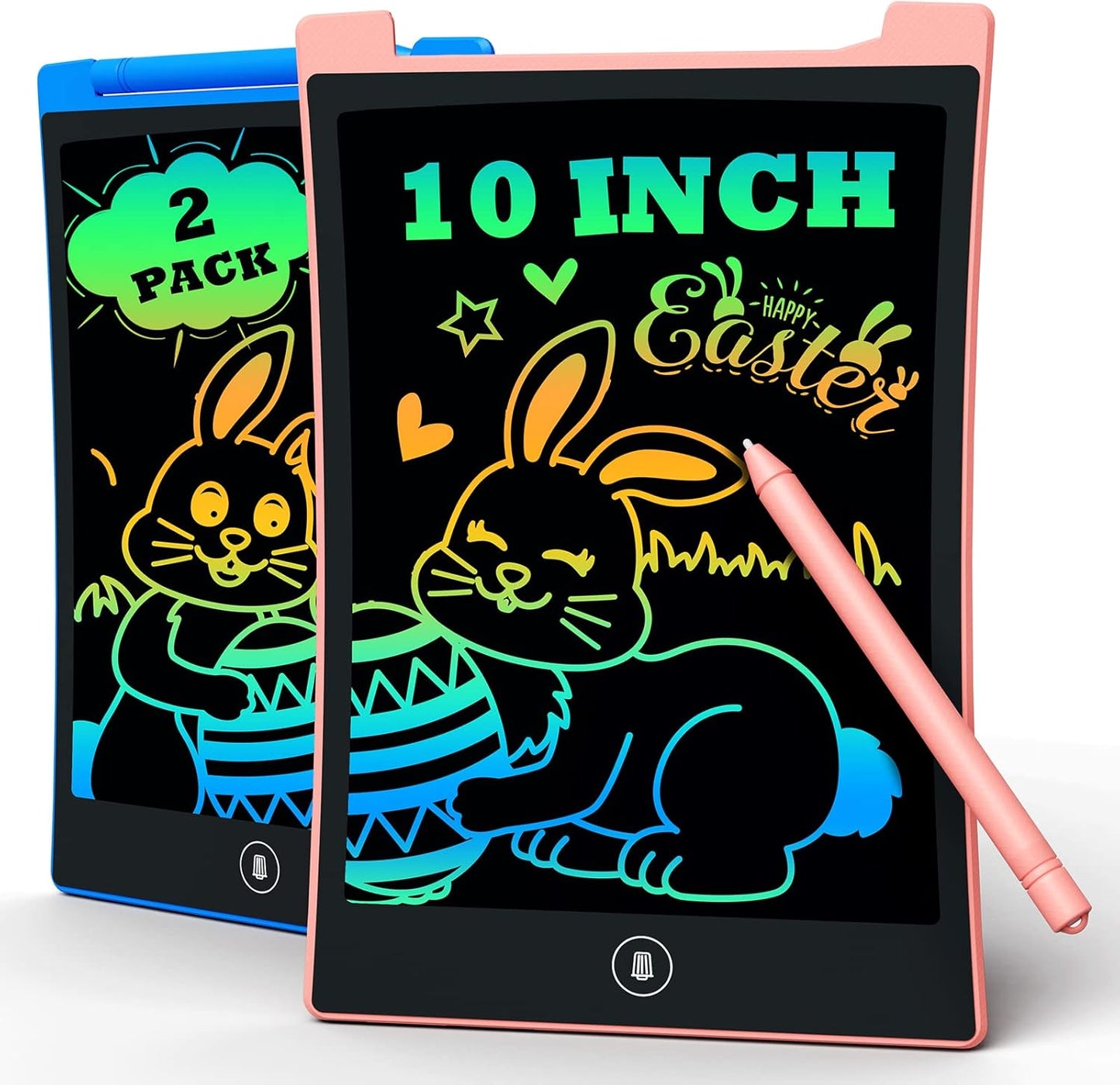 KOKODI Kids Toys 2 Pack LCD Writing Tablet, Colorful Toddler Drawing Pad Doodle Board Erasable, Educational Learning Toys Birthday Gifts for Boys Girls Age 3 4 5 6 7 8 (Blue & Pink)