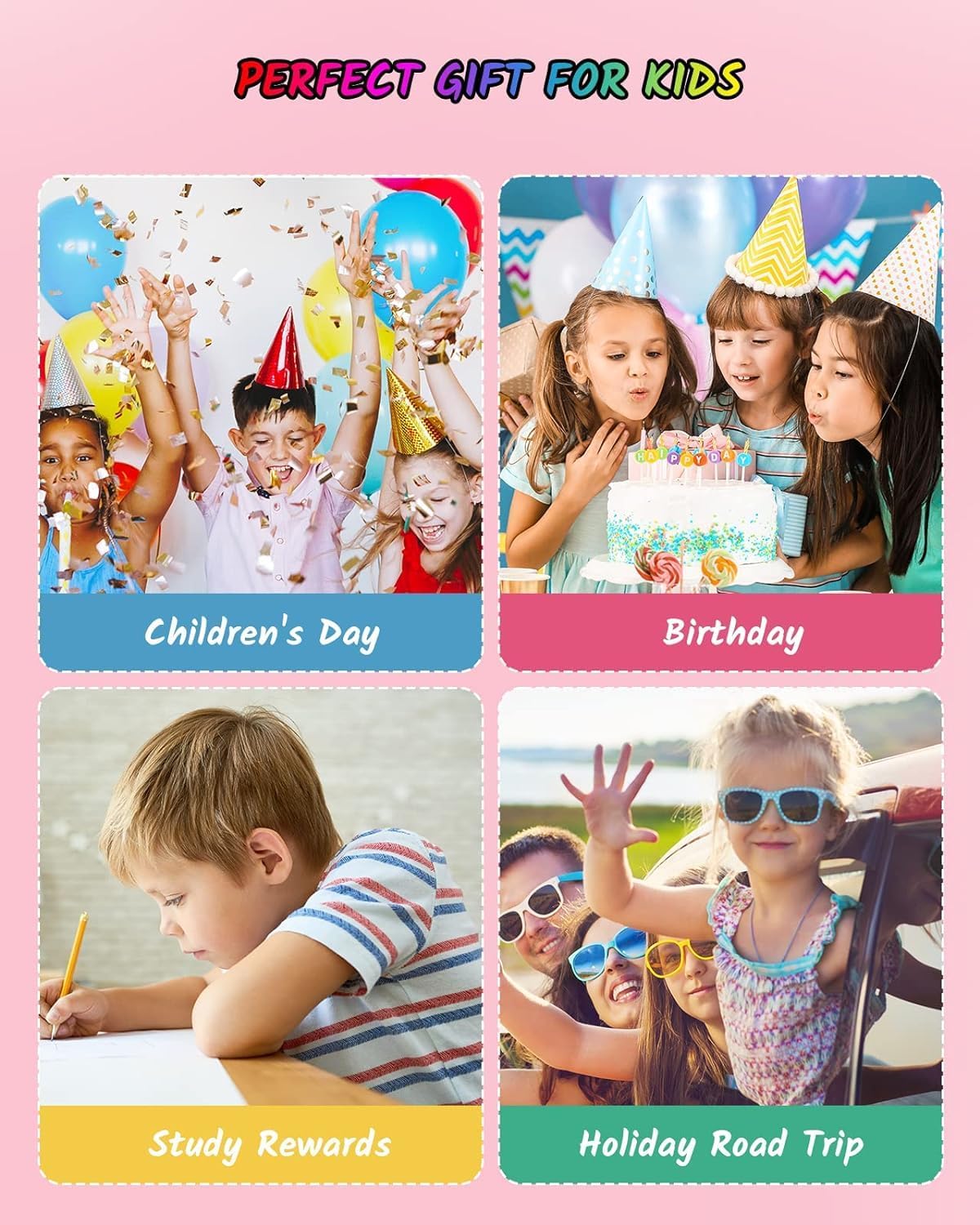 TECJOE 2 Pack LCD Writing Tablet, 8.5 Inch Colorful Doodle Board Drawing Tablet for Kids, Kids Travel Games Activity Learning Toys Birthday Gifts for 3 4 5 6 Year Old Boys and Girls Toddlers