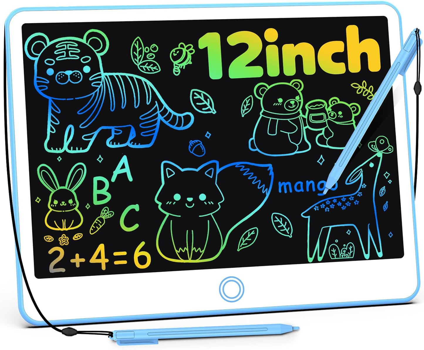 BAVEEL LCD Writing Tablet, 12 Inch Colorful Toddler Doodle Board Reusable Drawing Tablet, Educational and Learning Toy for 3 4 5 6 Years Old Boy and Girls, for Kids Toddlers