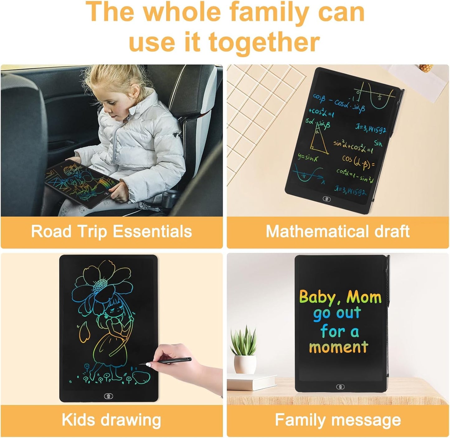 16" LCD Writing Tablet for Kids Adults, Colorful Drawing Pad Doodle Board