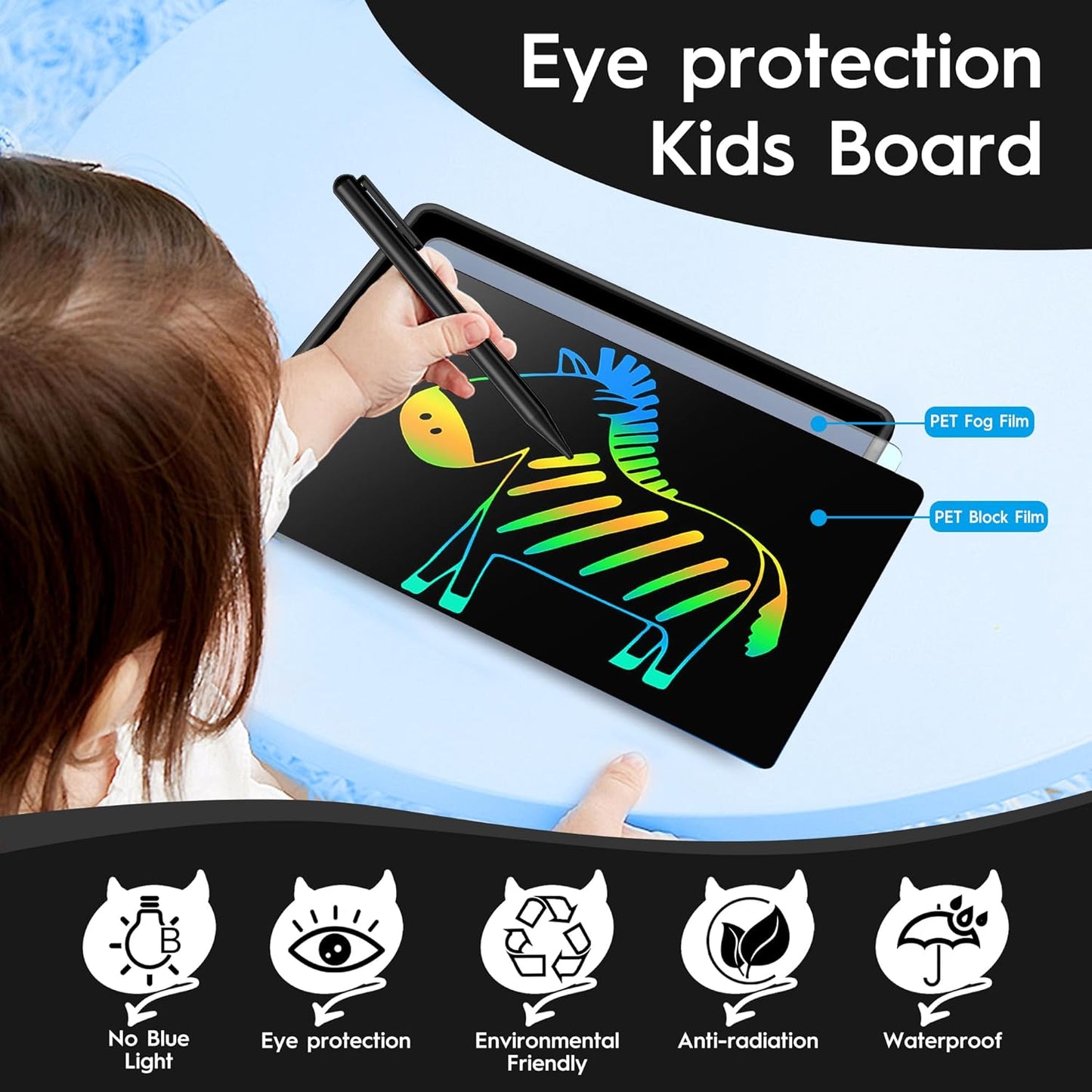 LCD Writing Tablet for Kids, 20 Inch Kids Drawing Tablet, Large Doodle Board, Rechargeable Drawing Pad for Kids, Learning Toys for 3 4 5 6 7 8 9 10 Year Old Boys Girls Birthday Christmas Gifts
