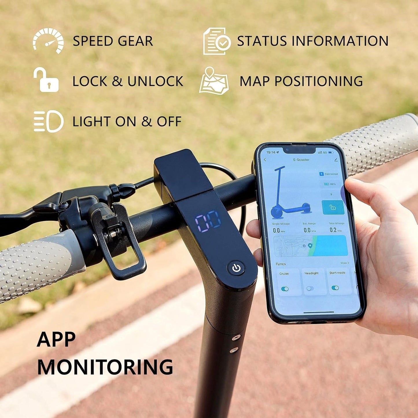 OAKEROO G5.0 Electric Scooter Adults - 21Mile Range & 19MPH Speed E-Scooter, 350W Scooter for Adults up to 264lbs, Folding Scooters with 8.5" Solid Tires, Dual Braking, Mobile APP