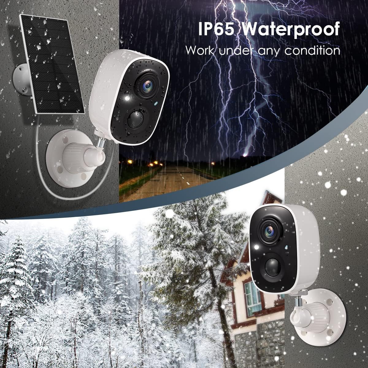 GMK Security Cameras Wireless Outdoor, 2K Color Night Vision AI Motion Detection 2-Way Talk Battery Powered WiFi Home Indoor Camera IP65 Weatherproof Spotlight Siren Alarm Cloud/SD Storage 2-Pack