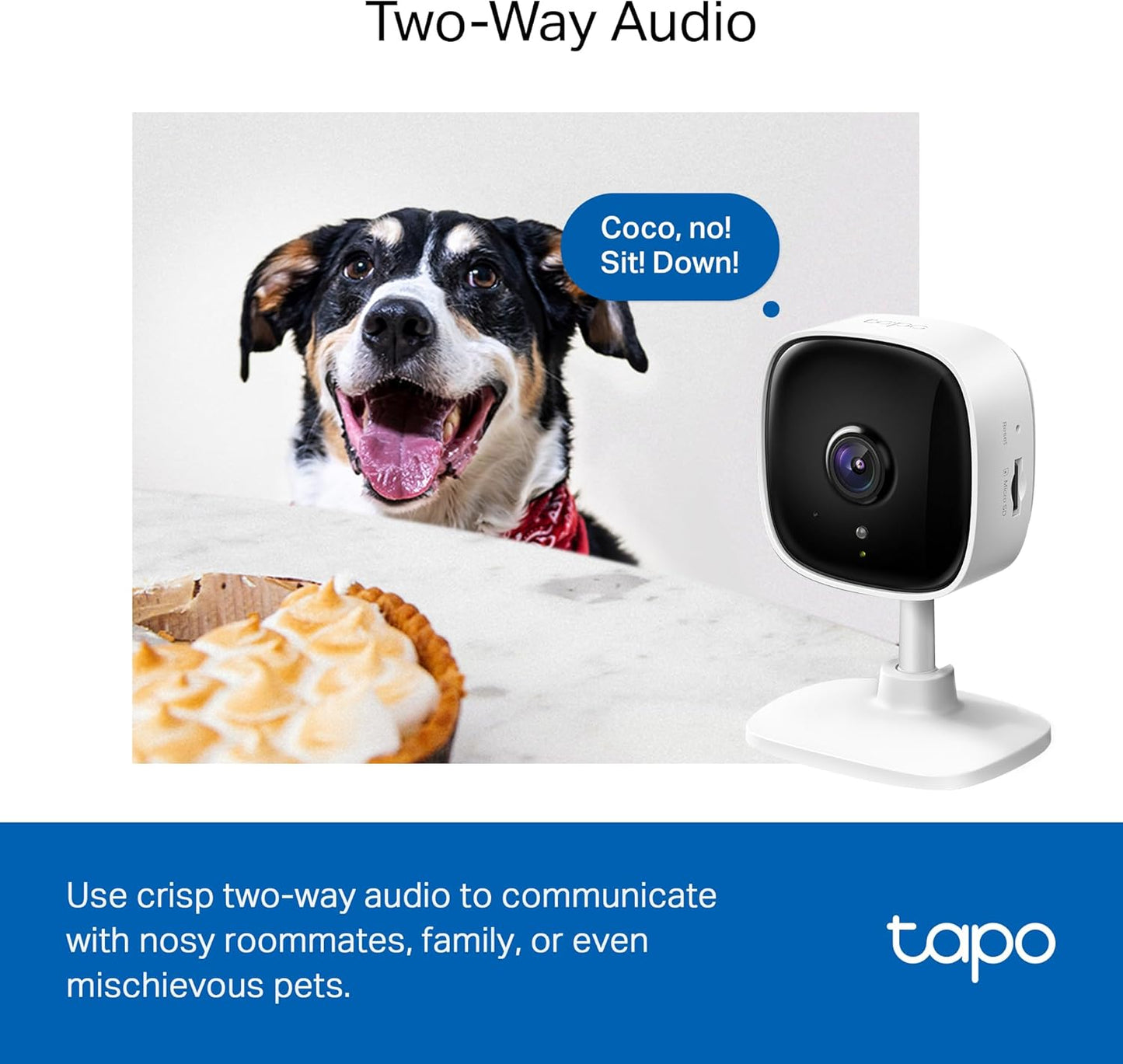 TP-Link Tapo 1080P Indoor Security Camera for Baby Monitor, Dog Camera w/Motion Detection, 2-Way Audio Siren, Night Vision, Cloud & SD Card Storage, Works w/Alexa & Google Home (Tapo C100)