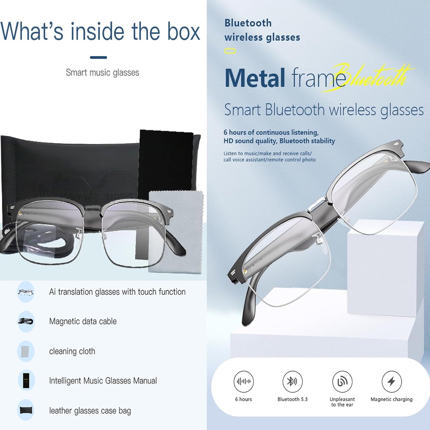 Kondaroma Smart Translation Glasses, Real-Time Al Lanauage Translation