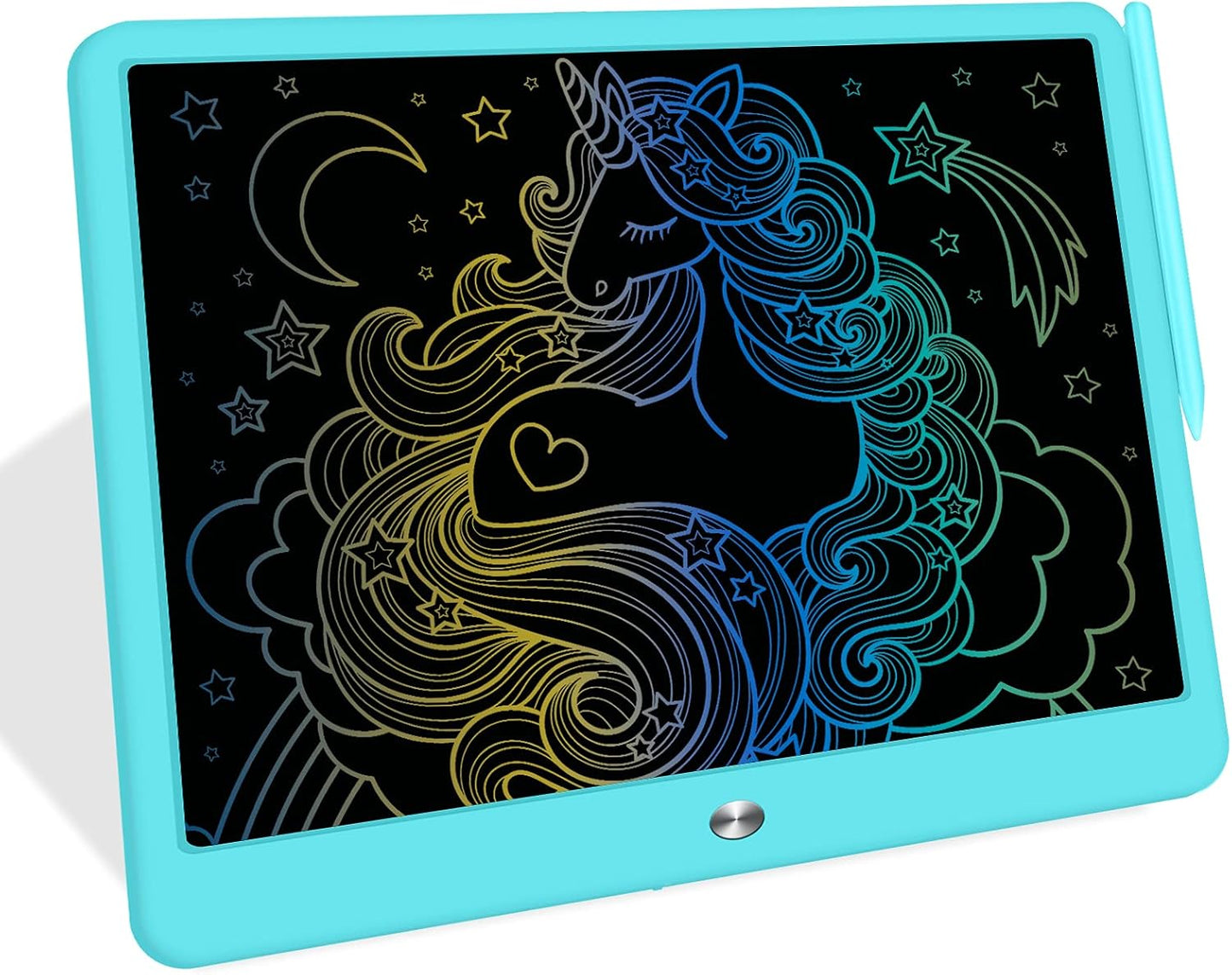 FLUESTON LCD Writing Tablet, Doodle Board Toys Gifts for 3-8 Year Old Girls Boys, 10 Inch Colorful Electronic Board Drawing Pad for Kids, Gifts for Toddler Educational Learning Travel Birthday, Blue