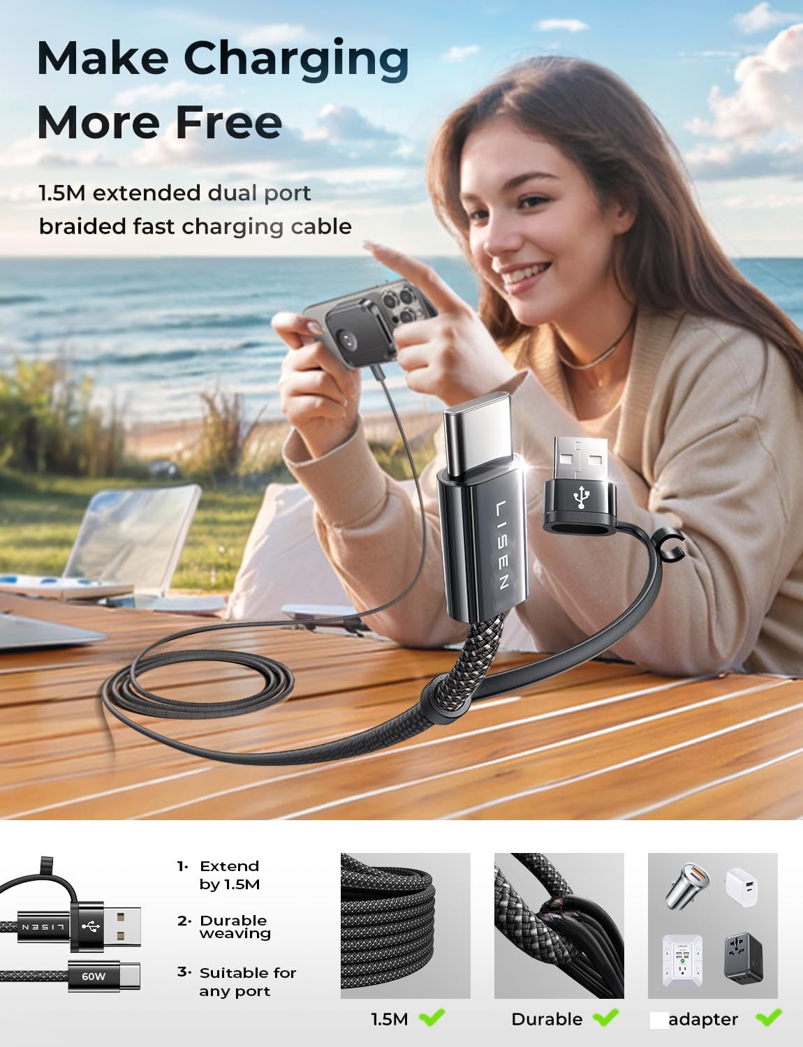 LISEN for Magsafe Charger Stand for Apple,Travel Charger for iPhone 16 Pro Charging Station Pad,Magnetic Wireless Charger for iPhone and Watch Airpods Travel Magsafe Accessories Fit iPhone 16-12,Black