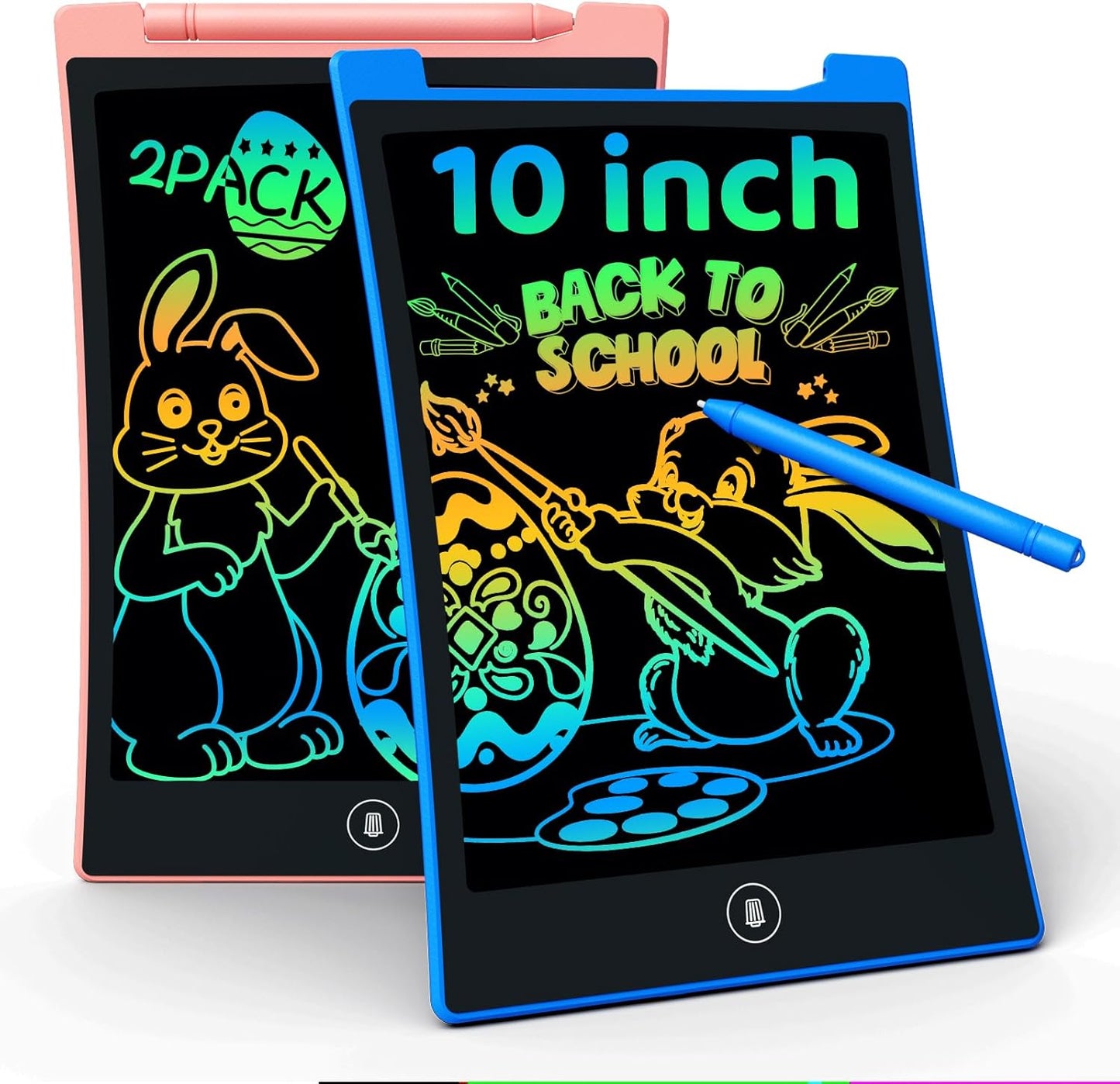 KOKODI Kids Toys 2 Pack LCD Writing Tablet, Colorful Toddler Drawing Pad Doodle Board Erasable, Educational Learning Toys Birthday Gifts for Boys Girls Age 3 4 5 6 7 8 (Blue & Pink)