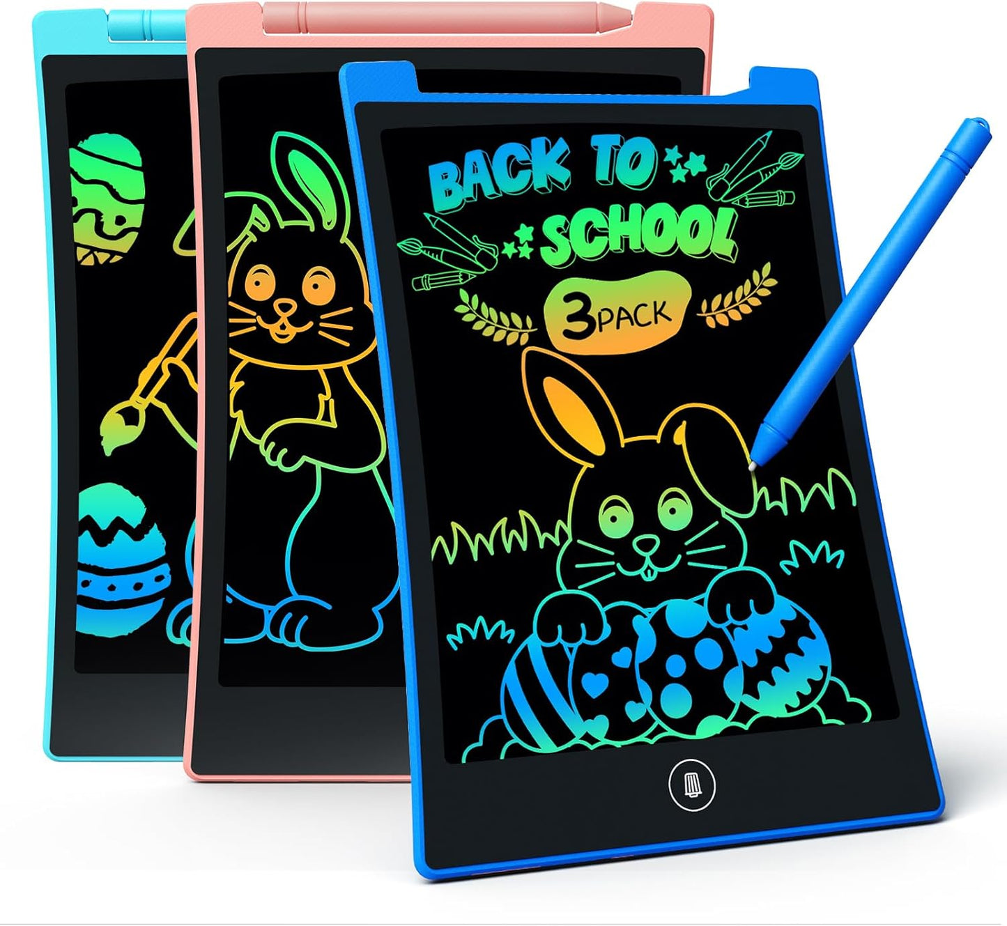 KOKODI Kids Toys 2 Pack LCD Writing Tablet, Colorful Toddler Drawing Pad Doodle Board Erasable, Educational Learning Toys Birthday Gifts for Boys Girls Age 3 4 5 6 7 8 (Blue & Pink)