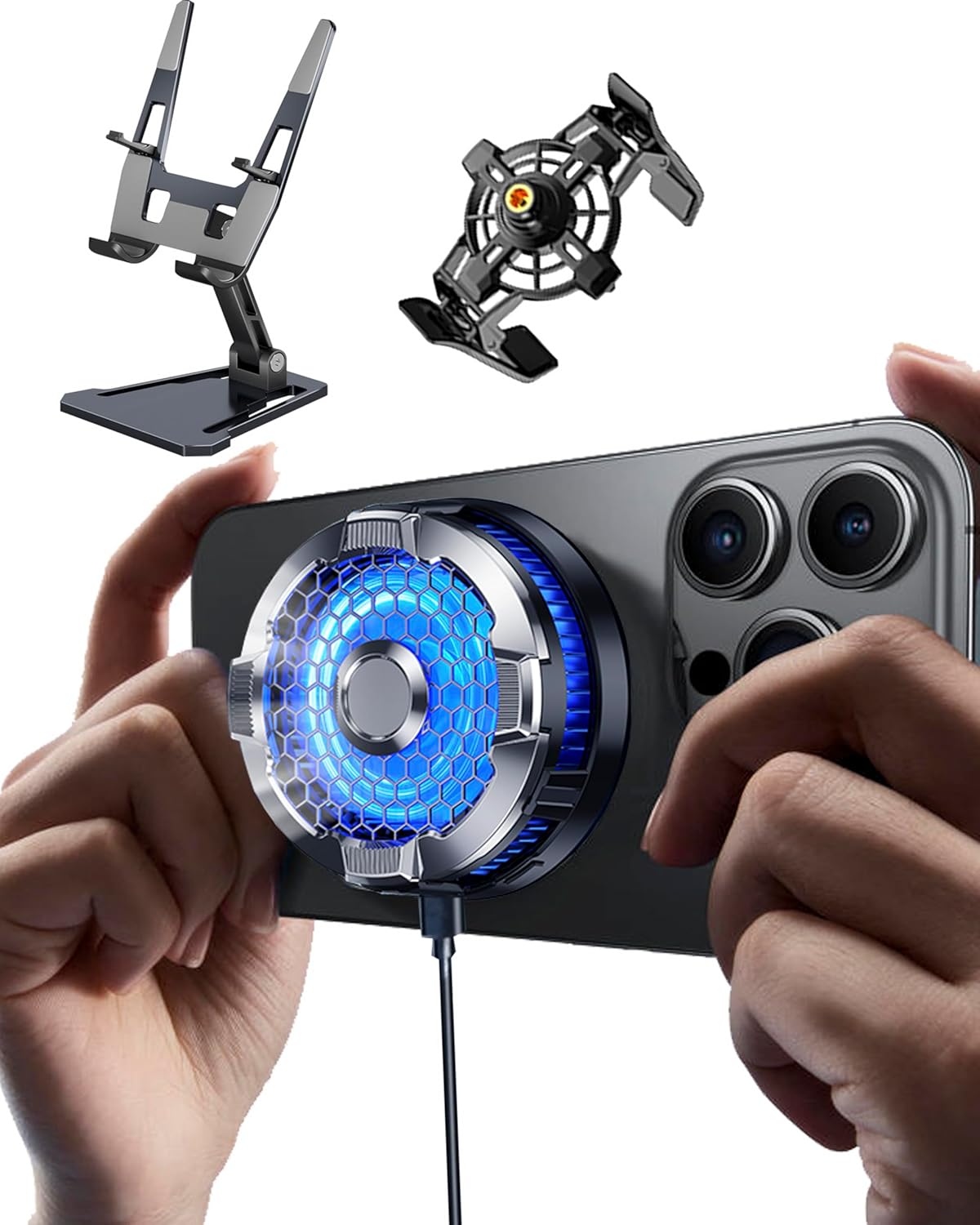 ACEDAYS Magnetic Phone Cooler, Phone Cooling Fan with Semi-Conductor Cooling Chip, Universal Cellphone Radiator for Tiktok Live Streaming, Outdoor Vlog, Mobile Gaming.
