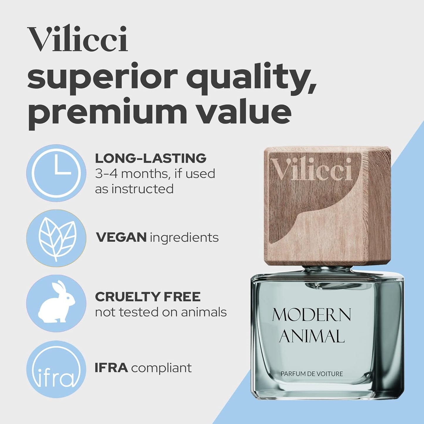 Vilicci Car Air Freshener - Tobacco Vanilla Scent - Elegant Car Fresheners, Air Freshener for Car, Premium Car Hanging Air Freshener, Long-Lasting Fragrance for Auto and Home, 1 Bottle