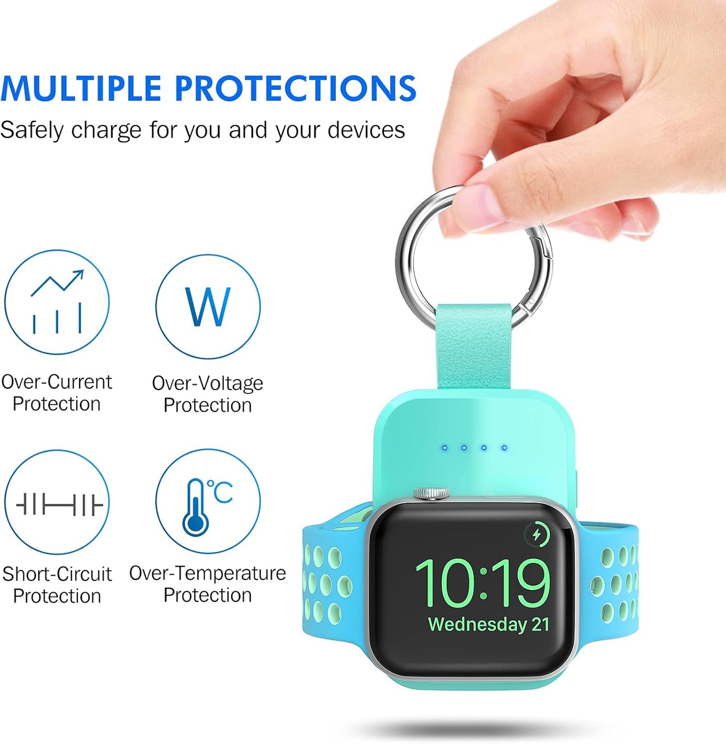 i.VALUX for Apple Watch Charger Portable Magnetic i Watch Charger, Keychain Travel Accessories Smart Wireless Charging Battery Pack Power Bank for Apple Watch Series 10/9/8/7/6/5/4/3/2/1/SE/Ultra1 2