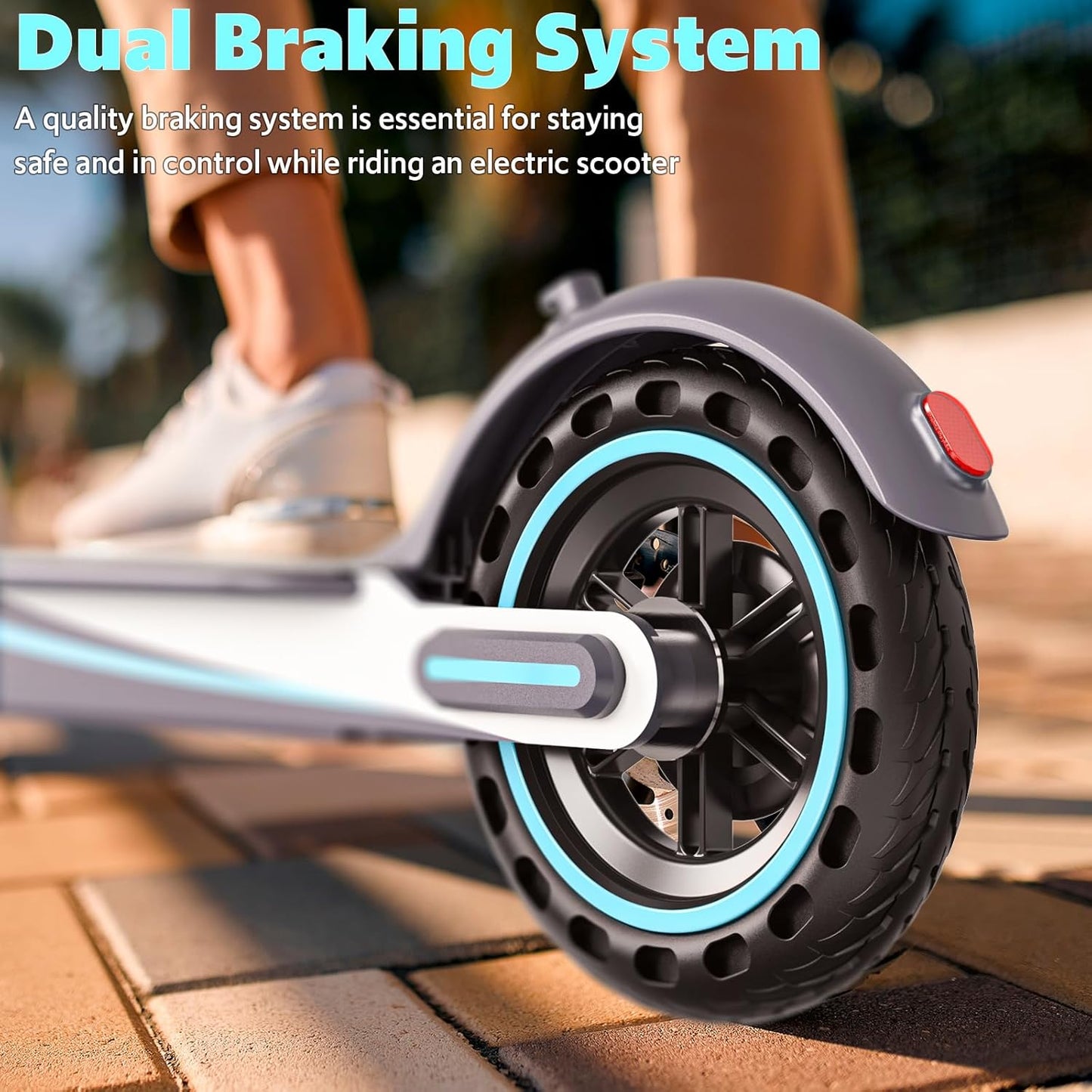 Electric Scooter Adults, Up to 22 Mph, 350W Motor Peak 500W, Foldable E-Scooter for Adults, Escooter Adults with App Control, Dual Syspension with Turn Signal Light, Dual Braking