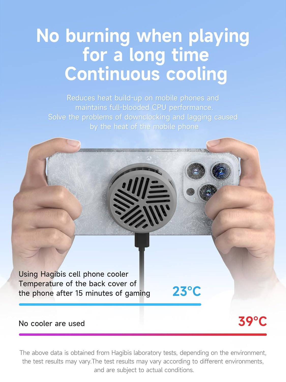 Hagibis Magnetic Cell Phone Cooler Ultrathin Cooling Fan Portable Lightweight Mobile Phone Radiator for iPhone 16 15 Pro Max, MagSafe Series, iPad Pro, Android, Tablet (Grey)