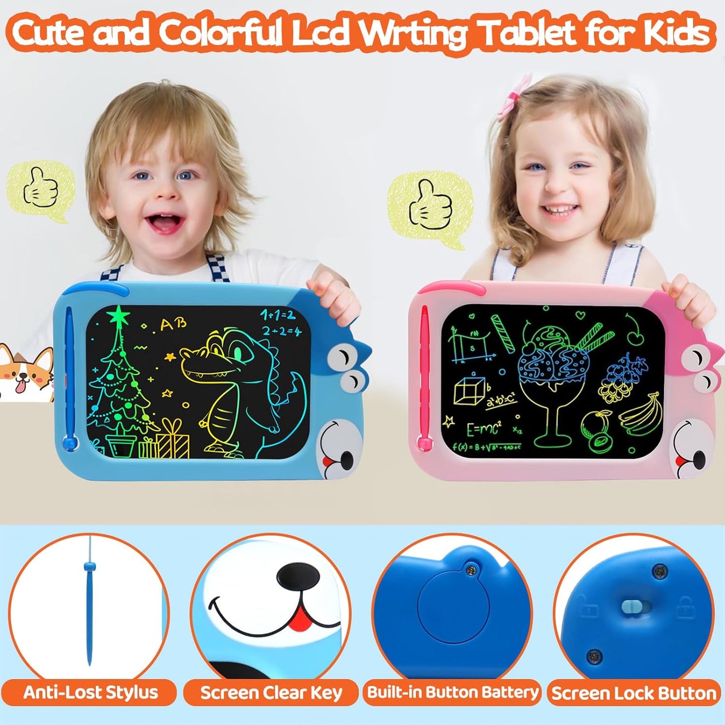 Toys for 1 2 3 Year Old Girl Gifts,10IN LCD Writing Tablet for Kids,Toddler Toys Age 1-2 Drawing Tablet,Doodle Board for Baby Girls Toys Age 4-5,Educational Learning Toys for Christmas Birthday Gifts