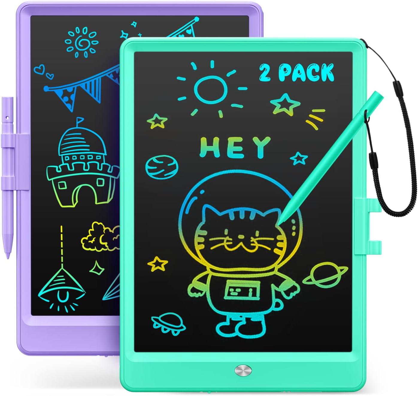 Kidopire LCD Writing Tablet, 2Pack Reusable Drawing Pad for Kids, Colorful Doodle Board Kids Drawing Tablet, Educational Toddler Girl Toys, Birthday Gift Ideas for 3 4 5 6 7 8 Year Old Kids