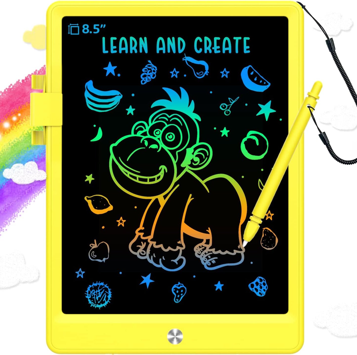 BUKEBU LCD Writing Tablet Doodle Board,10.5 inch Colorful Drawing Pad,Electronic Drawing Tablet, Drawing Pads,Travel Gifts for Kids Ages 3 4 5 6 7 8 Year Old Girls Boys (Blue)