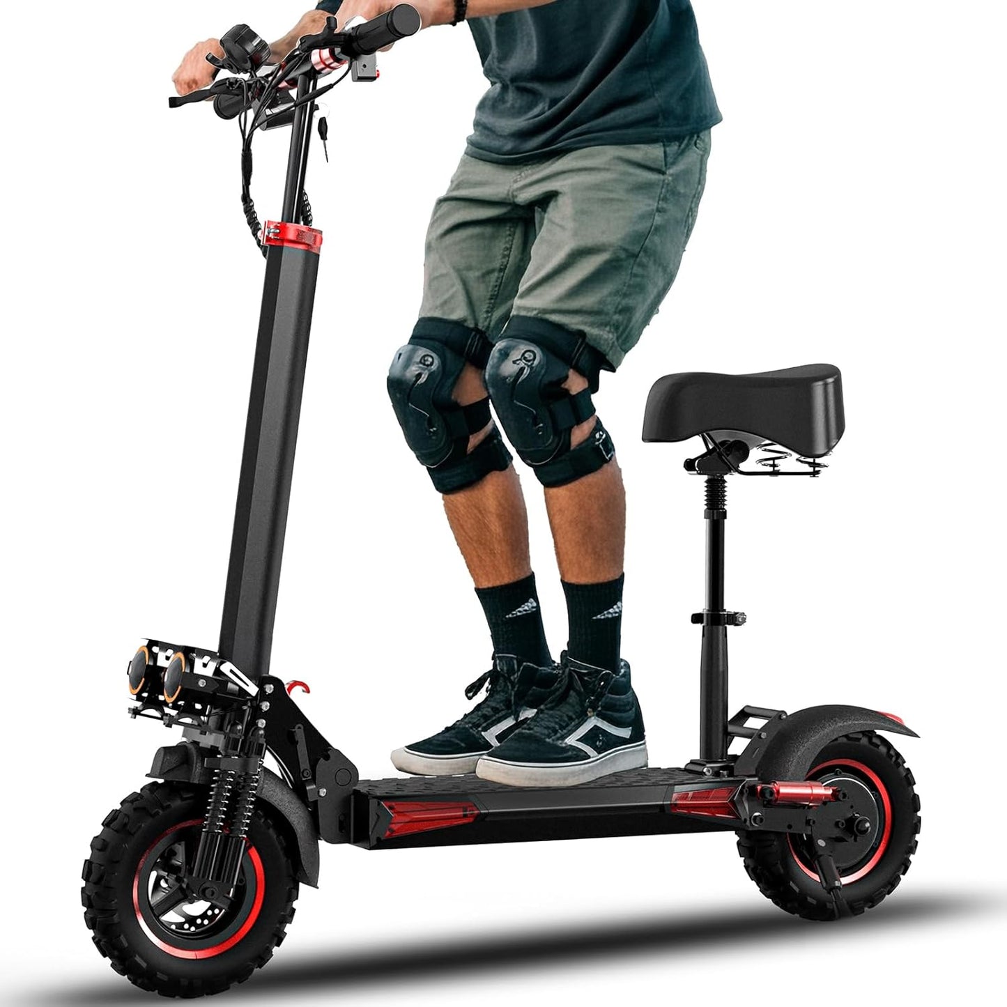 Electric Scooter Adults, 15/18/21AH Big Battery, 600/800/1200W Motor, 10"/11" Off Road Tire, Folding E Scooter with Seat