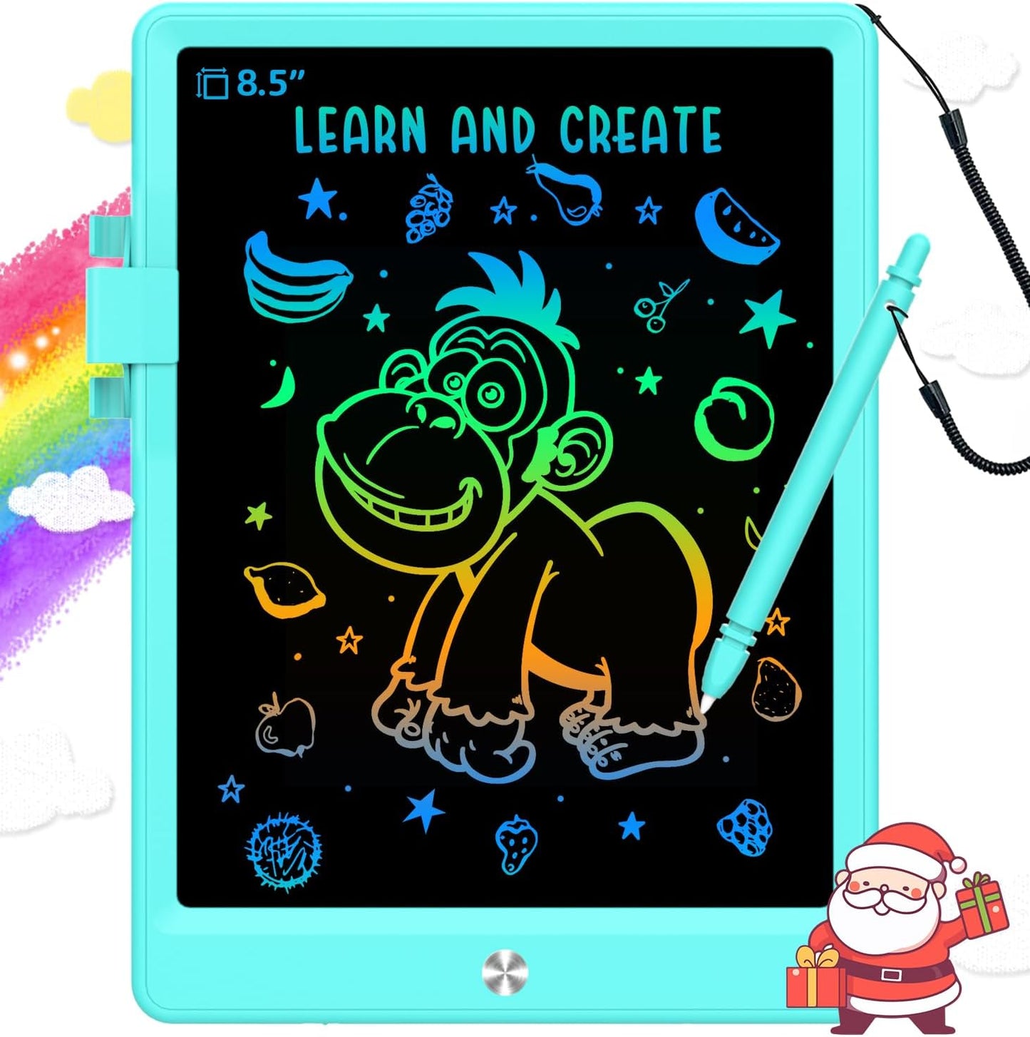 BUKEBU LCD Writing Tablet Doodle Board,10.5 inch Colorful Drawing Pad,Electronic Drawing Tablet, Drawing Pads,Travel Gifts for Kids Ages 3 4 5 6 7 8 Year Old Girls Boys (Blue)