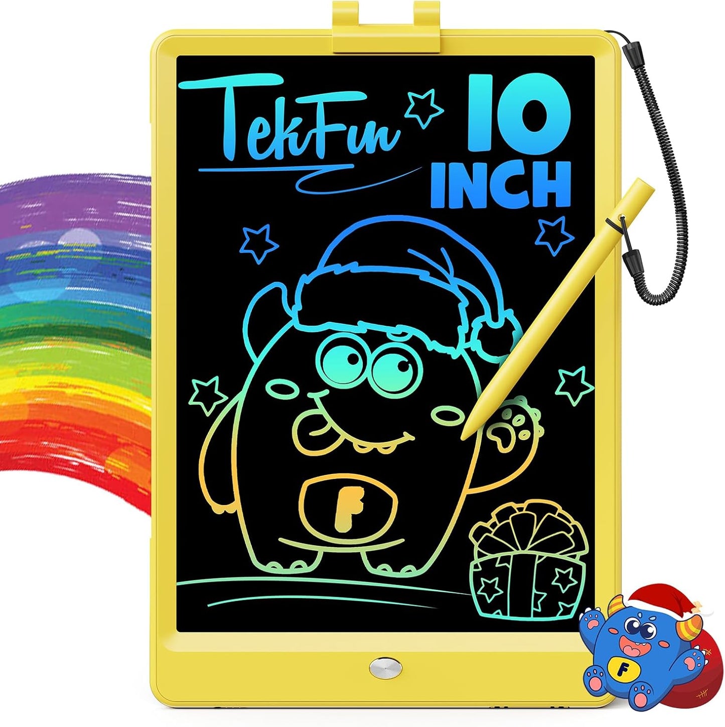 TEKFUN LCD Writing Tablet Doodle Board, 10inch Colorful Drawing Tablet Writing Pad, Kids Travel Essentials, Toddler Toys for 3 4 5 6 7 8 Year Old Girls Boys (Blue)