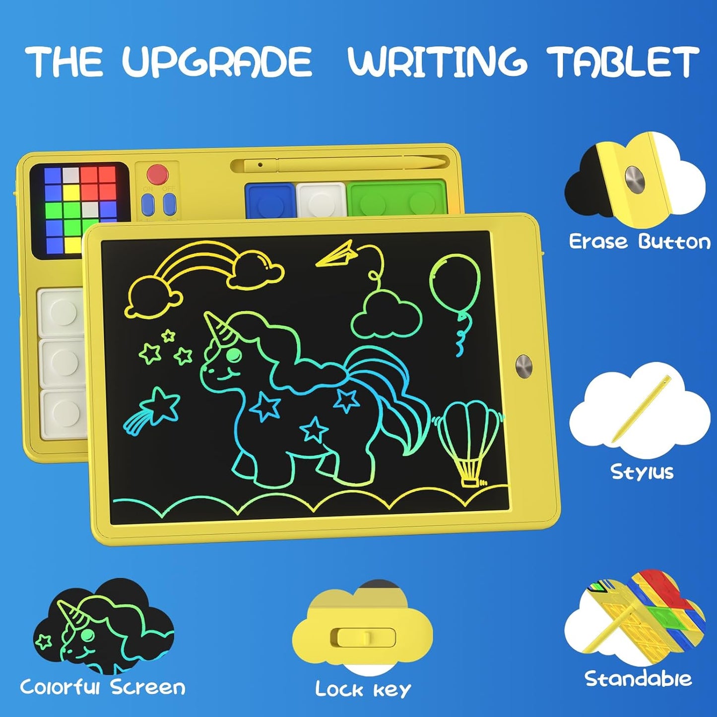 PYTTUR LCD Writing Tablet for Kids 10 Inch Colorful Toddler Drawing Tablet Reusable Doodle Board Electronic Drawing Pads Educational and Learning Kids Toys for Girls(Pink)