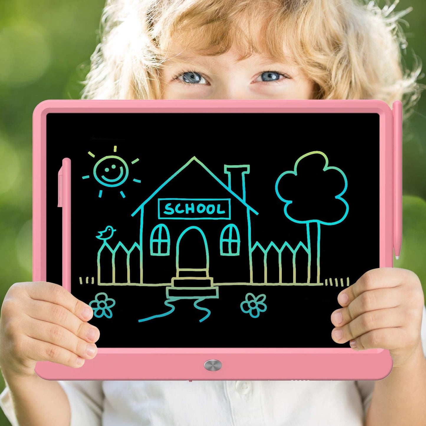 FLUESTON LCD Writing Tablet, Doodle Board Toys Gifts for 3-8 Year Old Girls Boys, 10 Inch Colorful Electronic Board Drawing Pad for Kids, Gifts for Toddler Educational Learning Travel Birthday, Blue
