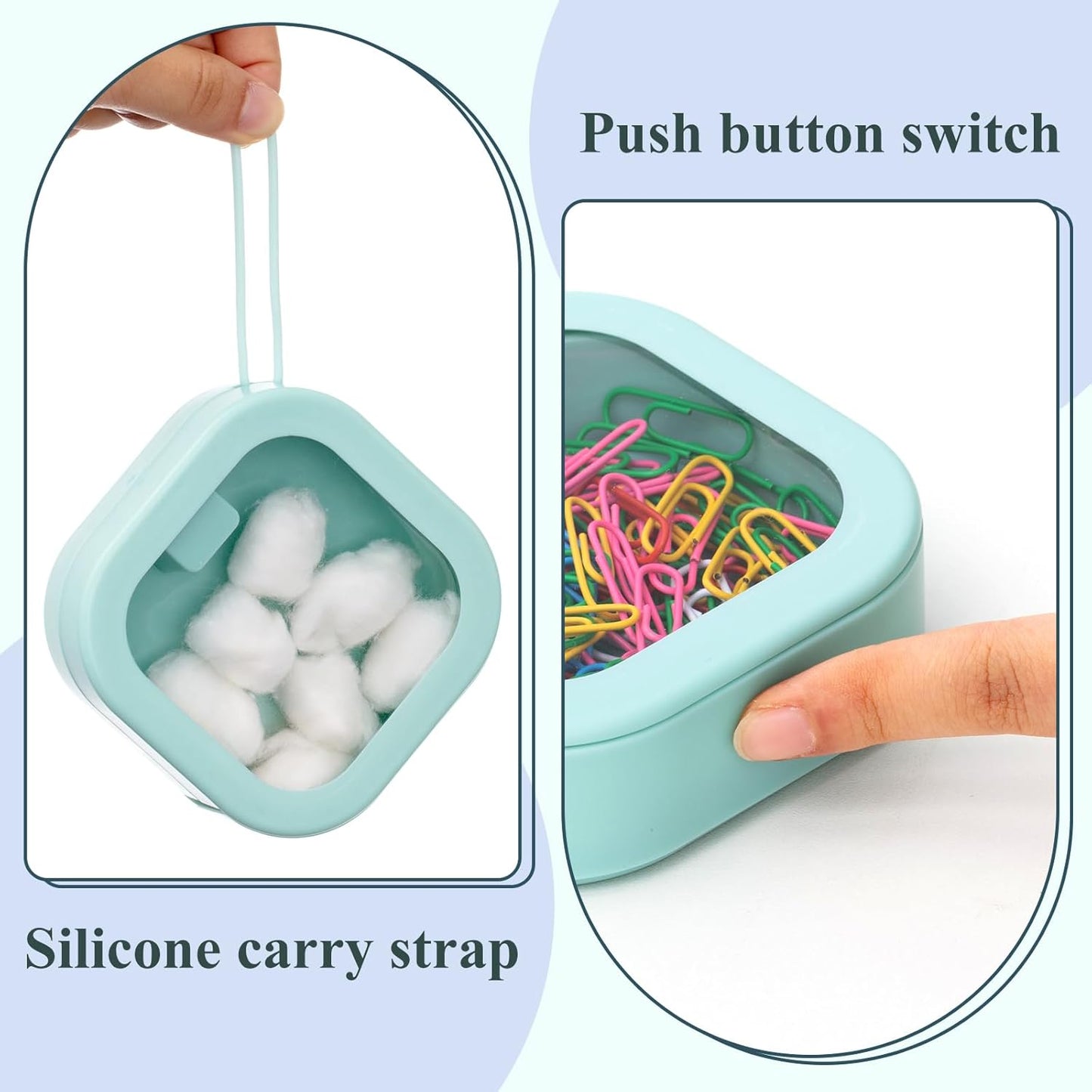 Kathfly 4 Pcs White Hair Tie Organizer Portable Hair Accessory Storage Containers Stackable Hair Tie Bobby Pin Holder Home Cotton Swab Dispenser Hair Accessories Jewelry Organizer Box