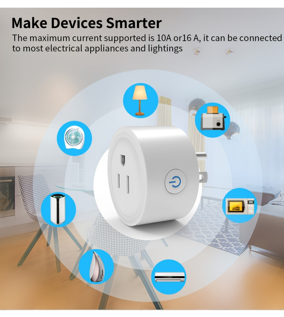 Graffiti WiFi Smart Socket Remote Control Timer Switch Support Smart Speaker Voice Control Google Assistant Support