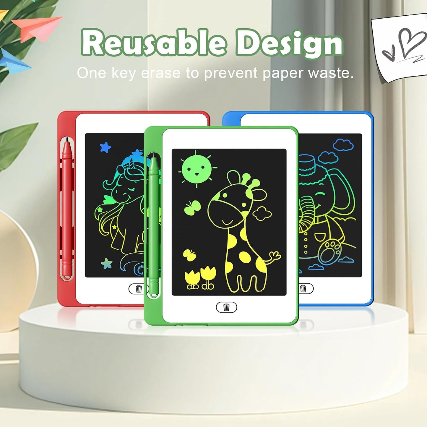 8 Pack LCD Writing Tablet for Kids, 6.5 Inch Colorful Doodle Board Drawing Tablet, Erasable Reusable Electronic Drawing Pads, Educational Learning Toys Birthday Gifts for Girls Boys Age 3 4 5 6 7 8