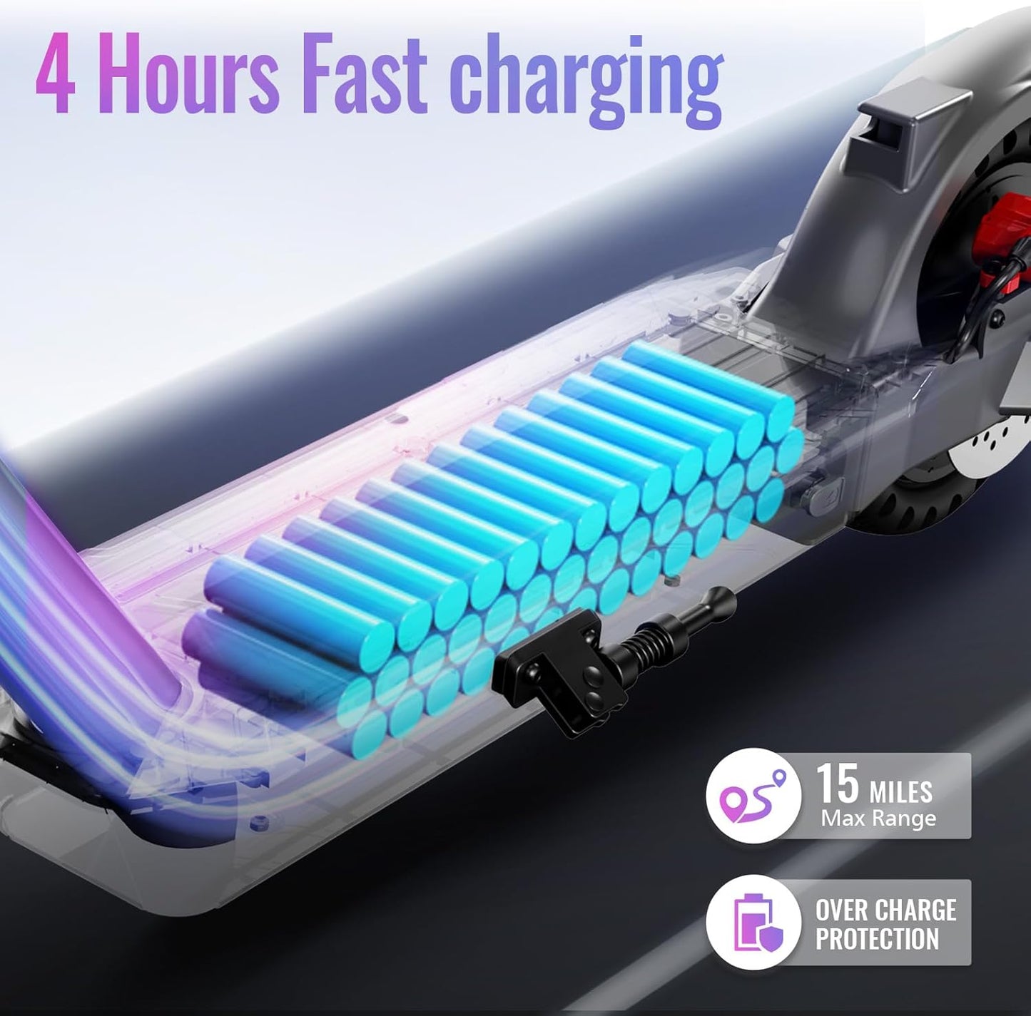 TST Electric Scooter for Adults, Up to 19 MPH and 20/30 Miles Long-Range, 500W Peak Motor Foldable E Scooter, 10" Solid Rear Tire and Pneumatic Front Tire, Dual Braking System and App Control