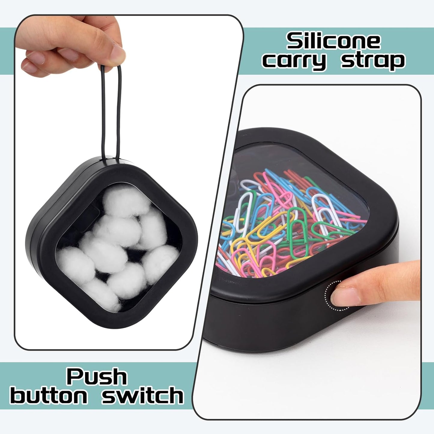 Kathfly 4 Pcs White Hair Tie Organizer Portable Hair Accessory Storage Containers Stackable Hair Tie Bobby Pin Holder Home Cotton Swab Dispenser Hair Accessories Jewelry Organizer Box