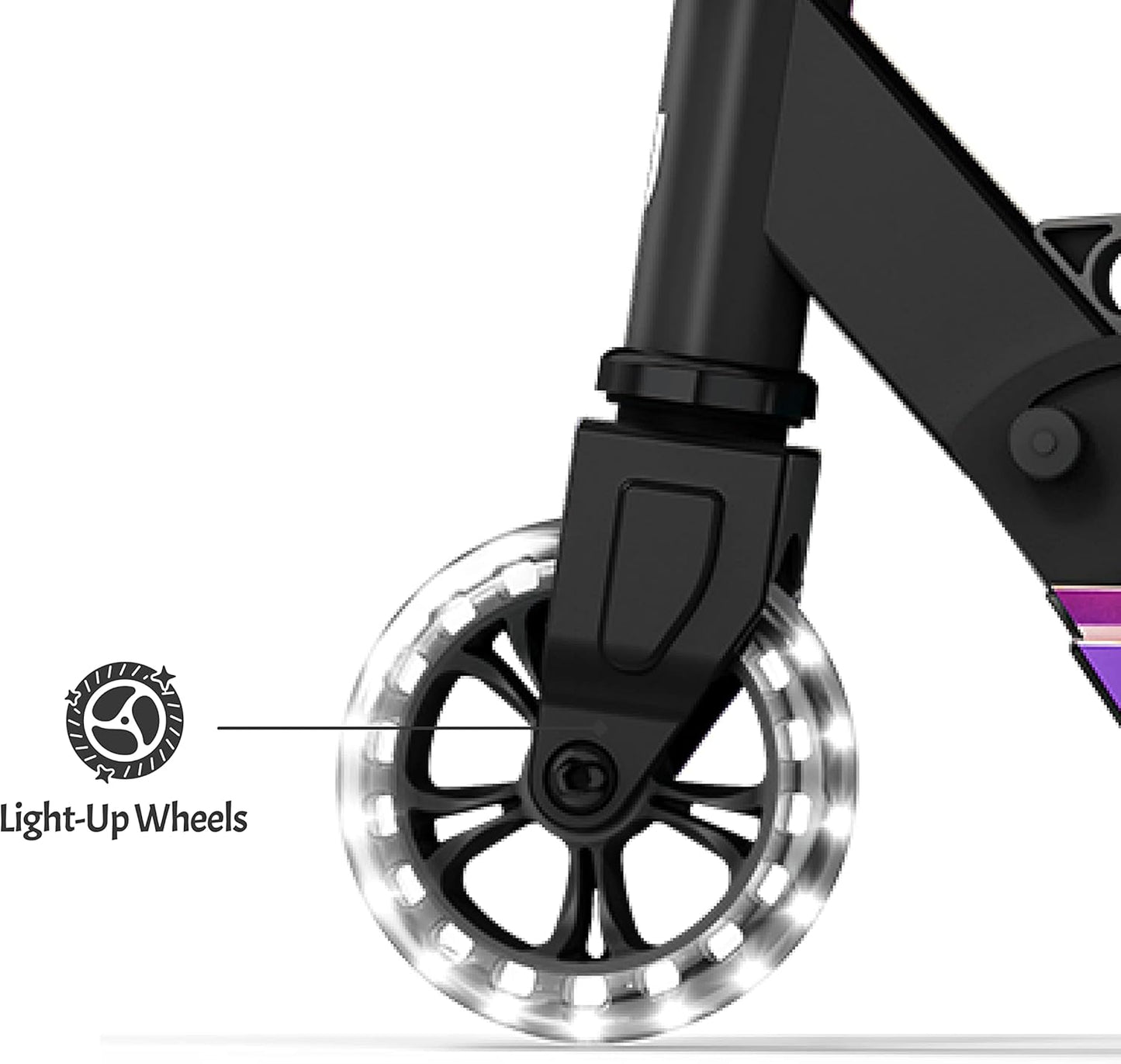 Jetson 2-Wheel Light-Up Kick Scooter, Light Up Deck and Wheels, Height Adjustable Handlebar, Rear Brake, Easy-Folding Mechanism, 4 or 6 inch wheels