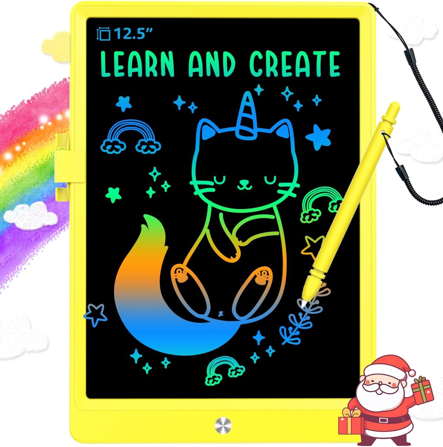 BUKEBU LCD Writing Tablet Doodle Board,10.5 inch Colorful Drawing Pad,Electronic Drawing Tablet, Drawing Pads,Travel Gifts for Kids Ages 3 4 5 6 7 8 Year Old Girls Boys (Blue)