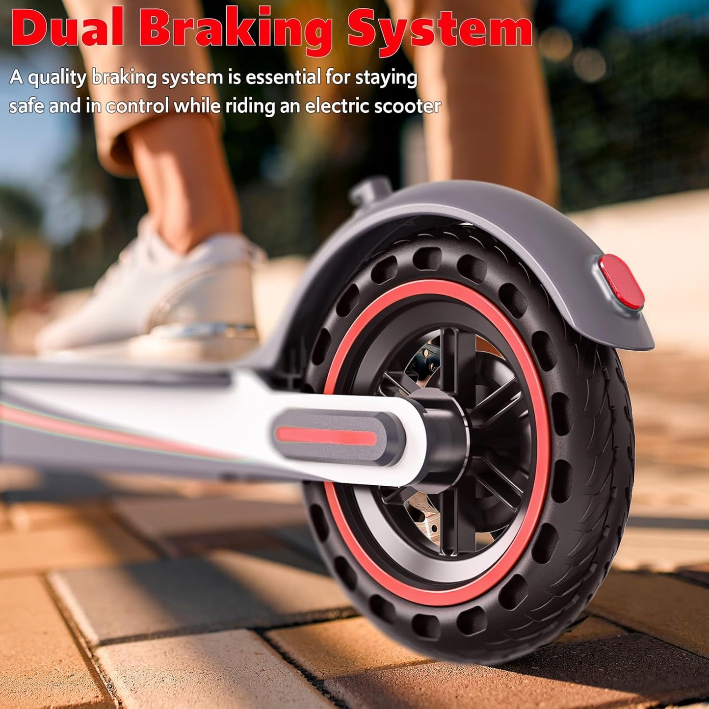 Electric Scooter Adults, Up to 22 Mph, 350W Motor Peak 500W, Foldable E-Scooter for Adults, Escooter Adults with App Control, Dual Syspension with Turn Signal Light, Dual Braking