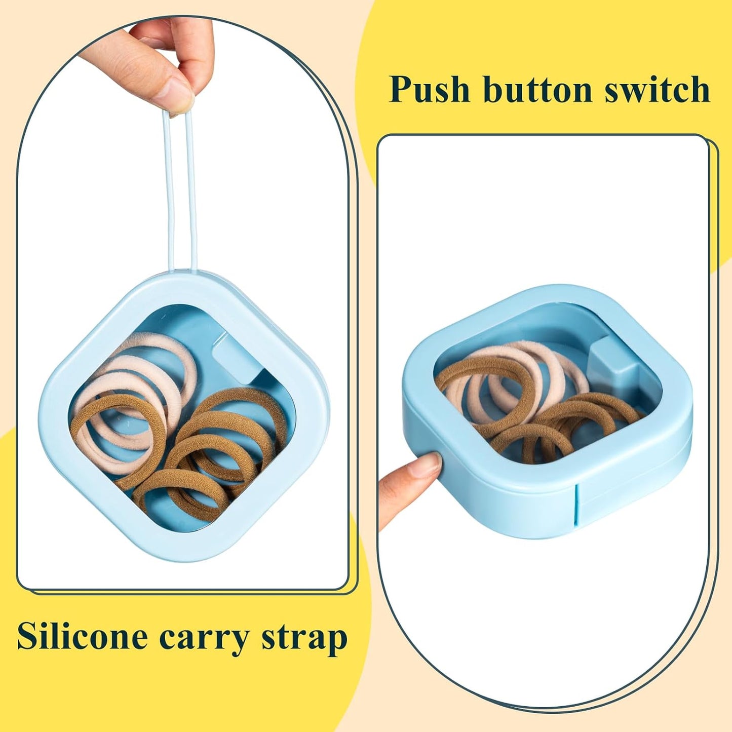 Kathfly 4 Pcs White Hair Tie Organizer Portable Hair Accessory Storage Containers Stackable Hair Tie Bobby Pin Holder Home Cotton Swab Dispenser Hair Accessories Jewelry Organizer Box