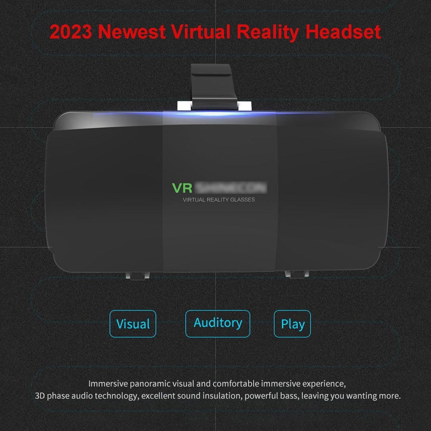 VR Headset for Phone 4.7-7.8 Inch iOS and Android, 3D Virtual Reality Glasses with Controller and Headphones, Vr Glasses for Kids and Adult Play Vr Games & 3D Movies, for Men/Kids (