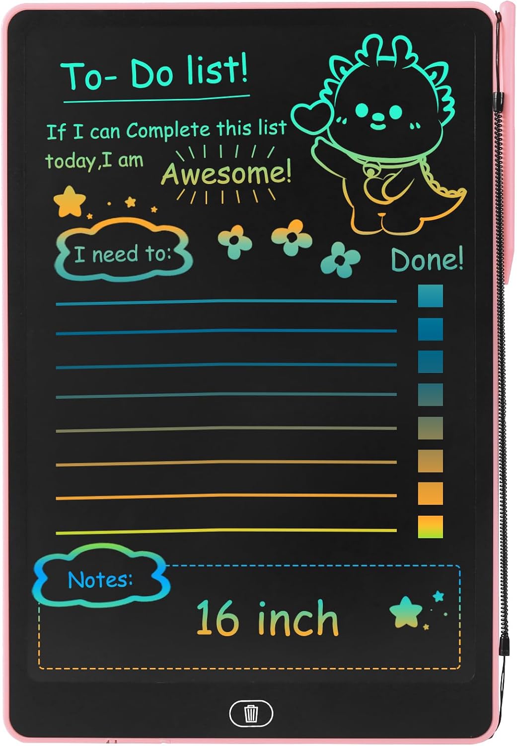 16" LCD Writing Tablet for Kids Adults, Colorful Drawing Pad Doodle Board