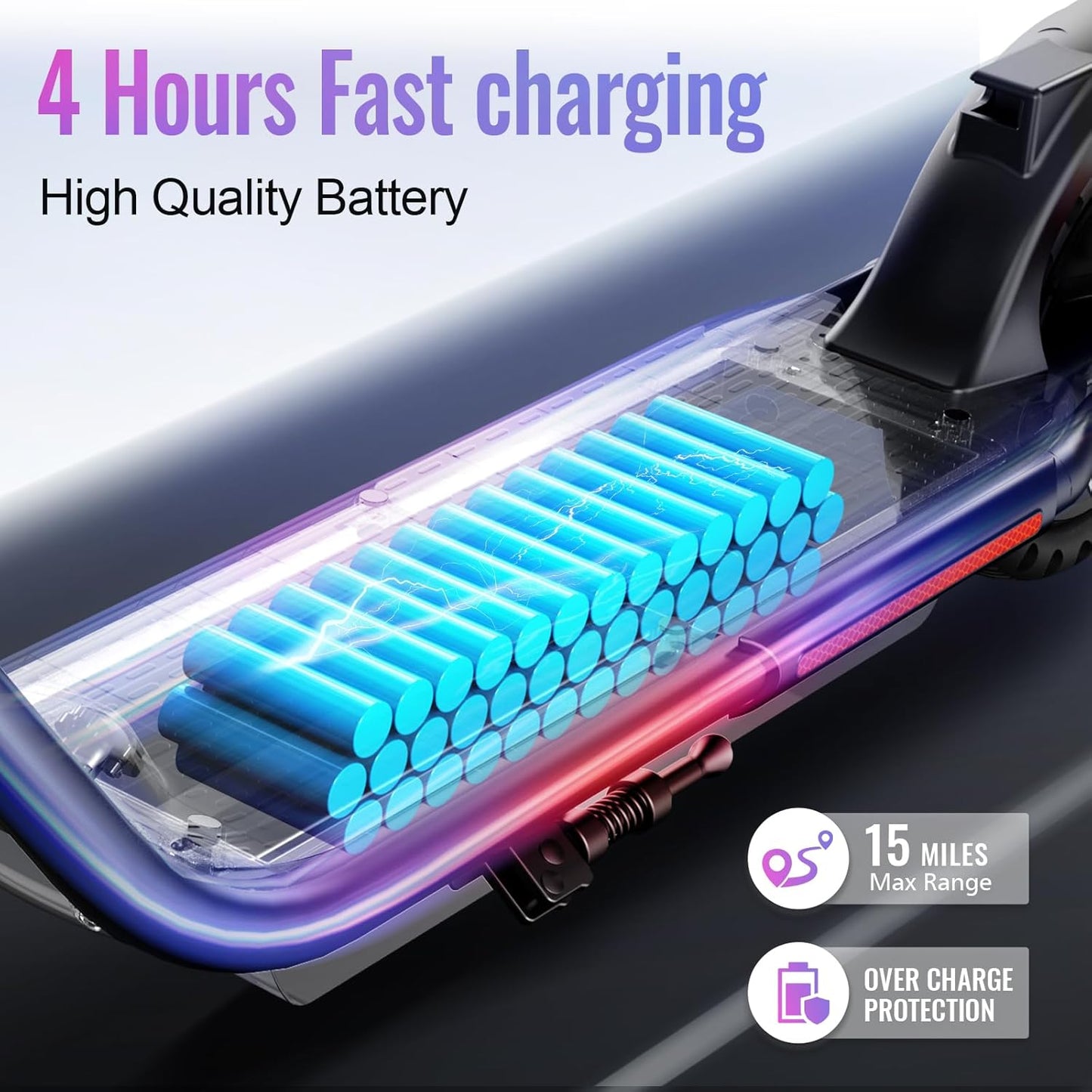 TST Electric Scooter for Adults, Up to 19 MPH and 20/30 Miles Long-Range, 500W Peak Motor Foldable E Scooter, 10" Solid Rear Tire and Pneumatic Front Tire, Dual Braking System and App Control