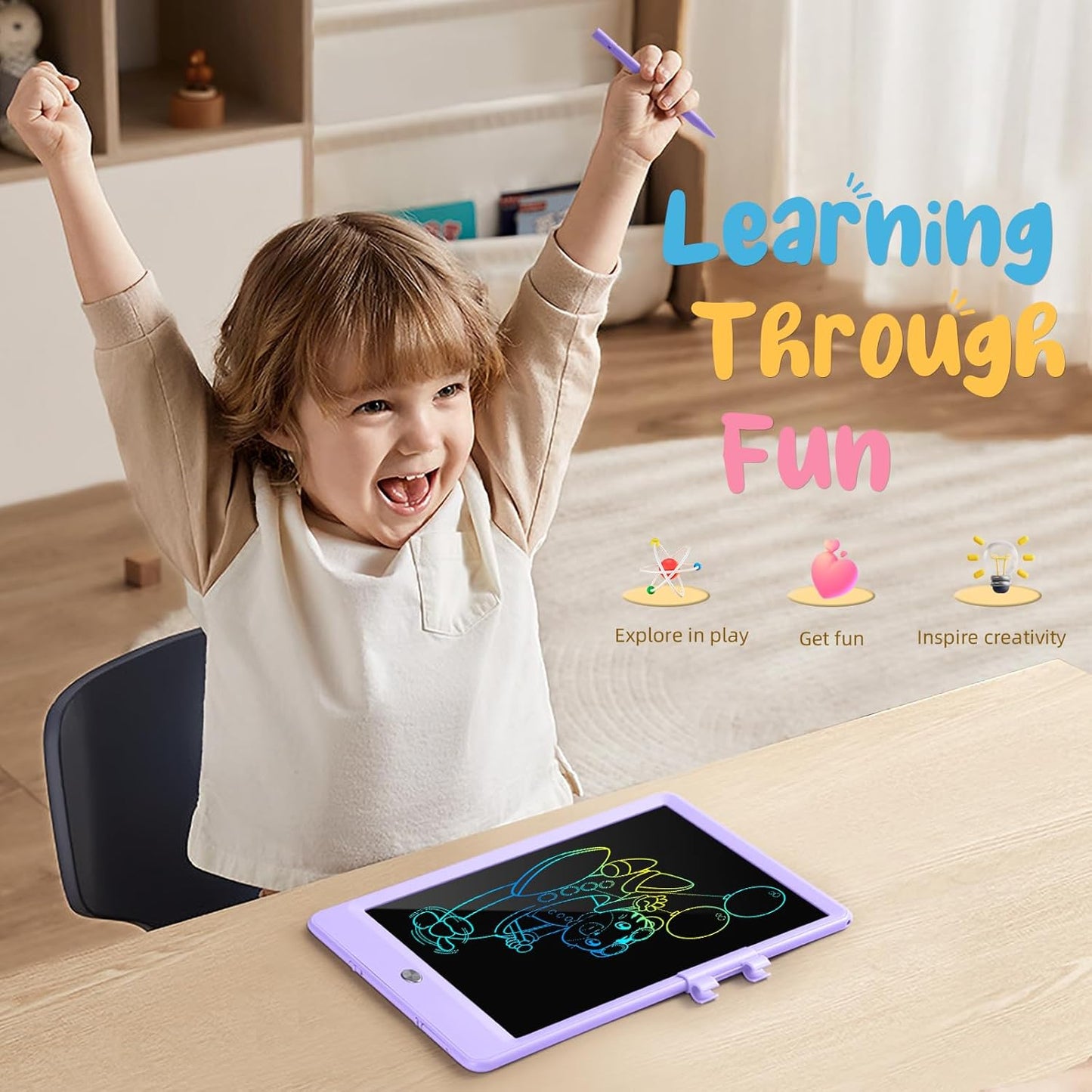 Kidopire LCD Writing Tablet, 2Pack Reusable Drawing Pad for Kids, Colorful Doodle Board Kids Drawing Tablet, Educational Toddler Girl Toys, Birthday Gift Ideas for 3 4 5 6 7 8 Year Old Kids