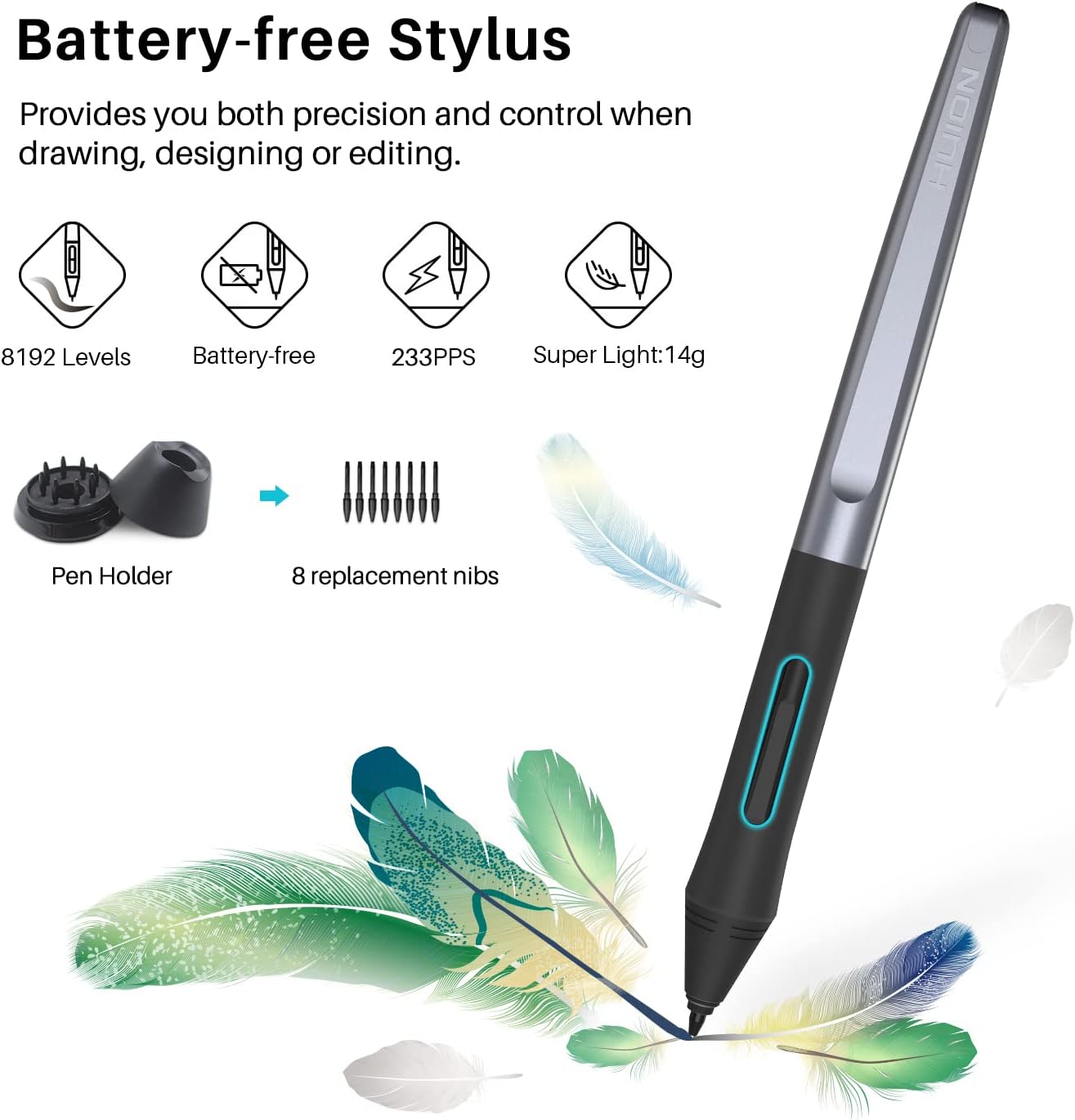 HUION Inspiroy H640P Drawing Tablet, 6x4 inch Art Tablet with Battery-Free Stylus, 8192 Pen Pressure, 6 Hot Keys, Graphics Tablet for Drawing, Writing, Design, Teaching, Work with Mac, PC & Mobile