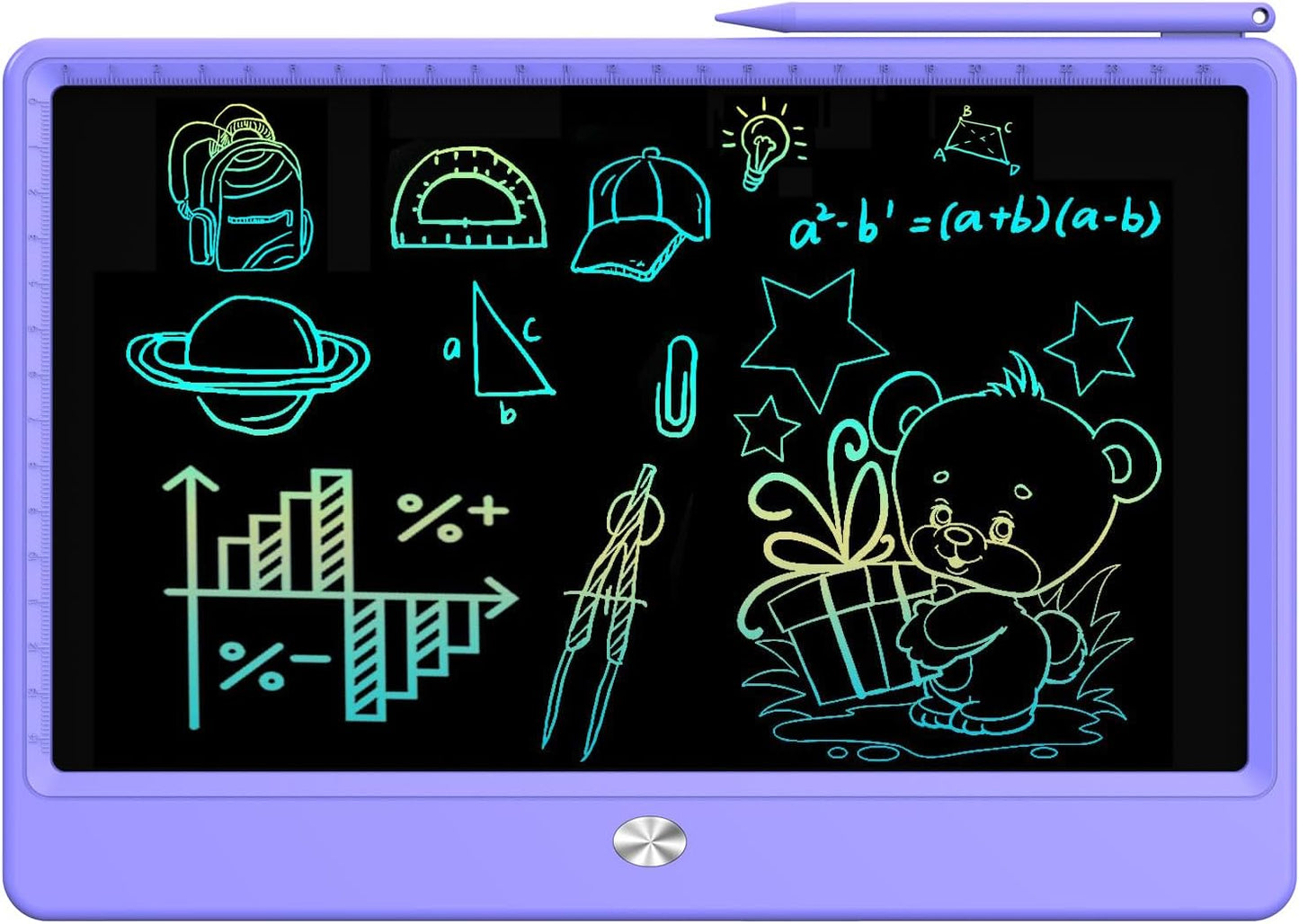 FLUESTON LCD Writing Tablet, Doodle Board Toys Gifts for 3-8 Year Old Girls Boys, 10 Inch Colorful Electronic Board Drawing Pad for Kids, Gifts for Toddler Educational Learning Travel Birthday, Blue