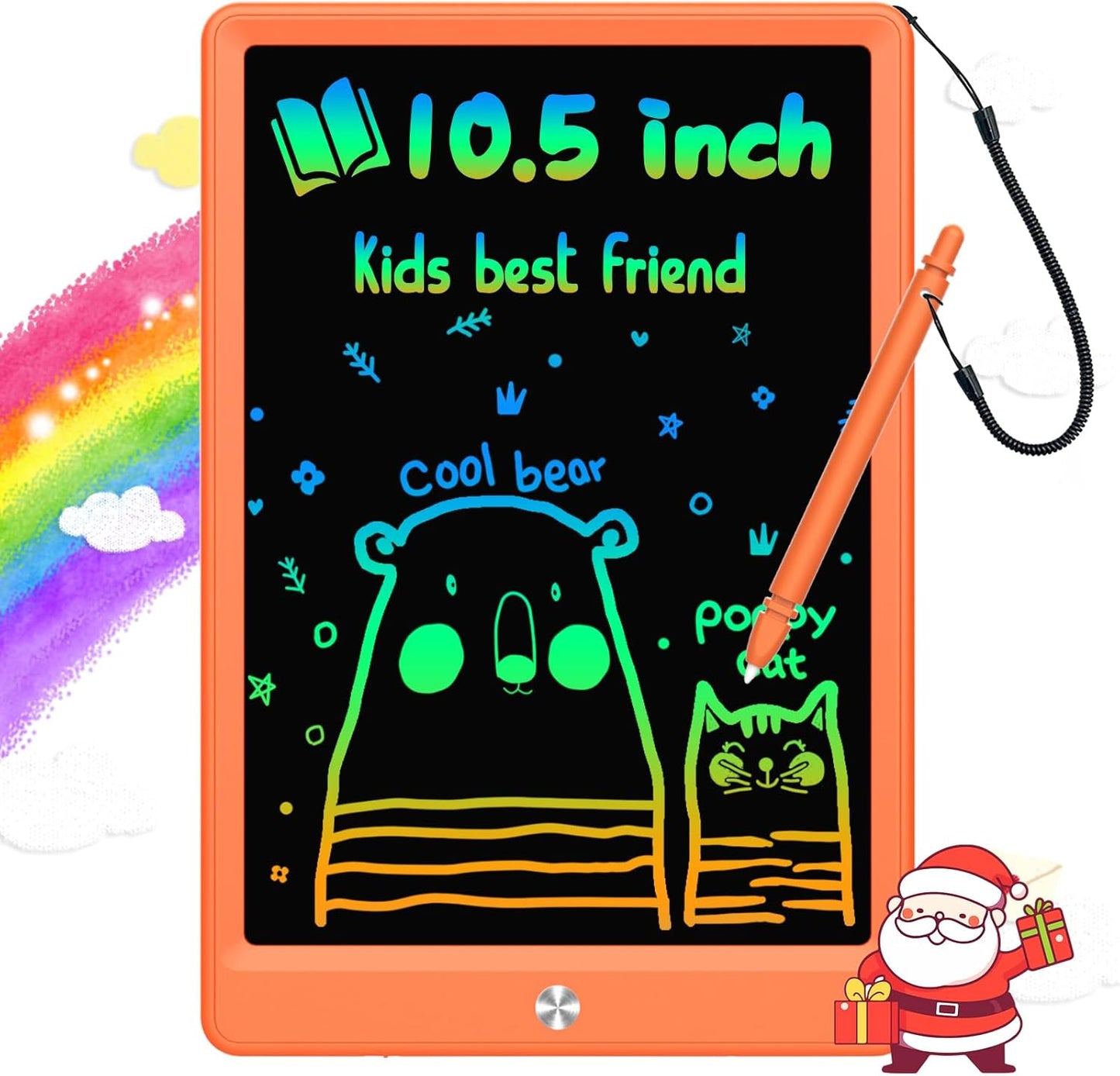 BUKEBU LCD Writing Tablet Doodle Board,10.5 inch Colorful Drawing Pad,Electronic Drawing Tablet, Drawing Pads,Travel Gifts for Kids Ages 3 4 5 6 7 8 Year Old Girls Boys (Blue)